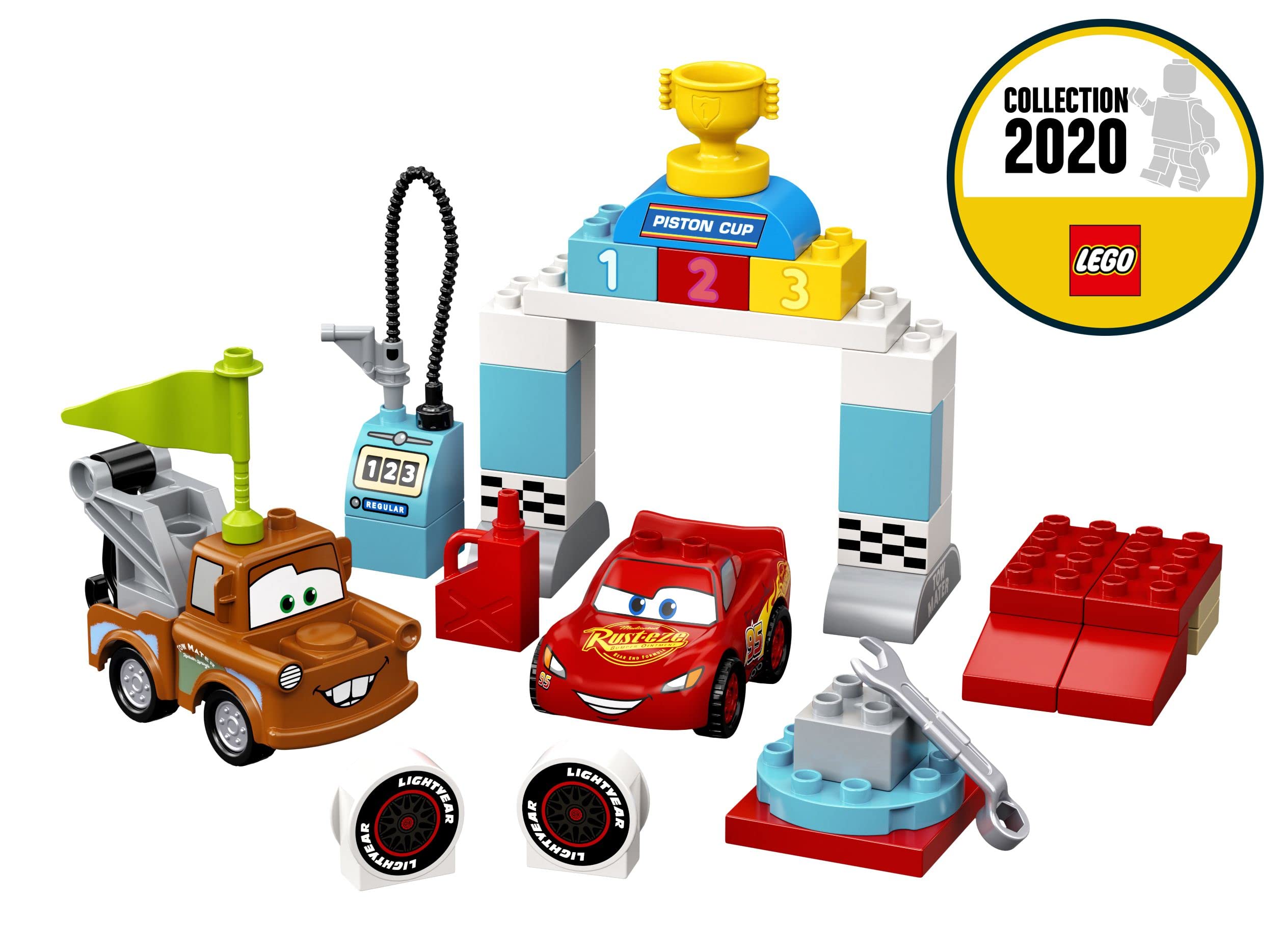 LEGO 10924 Duplo Disney Pixar Cars Race Day with Lightning McQueen - Toddler Building Toy for Creative Play & Early Learning - Perfect Birthday Gift for Kids Ages 2-5 Years Old