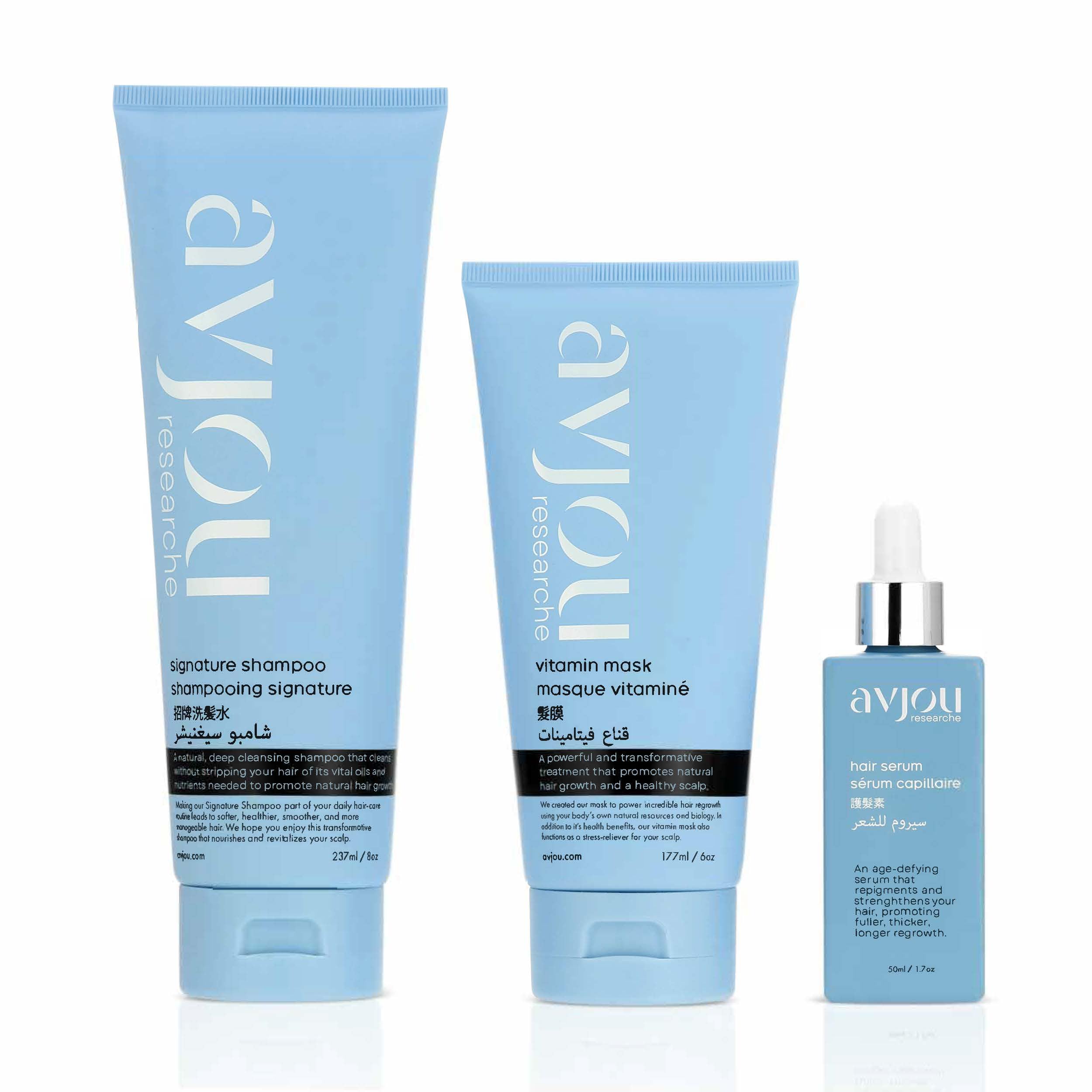 Signature Hair Care Bundle - Nourishing Shampoo, Vitamin Hair Mask & Repairing Serum for Damaged Hair | Salon-Quality Treatment for Dry, Frizzy & Color-Treated Hair at Home
