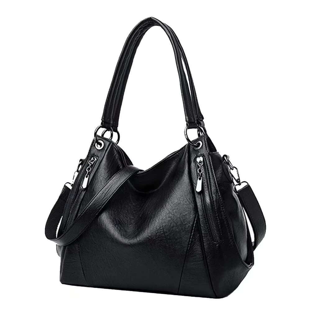 Mudono Women's Leather Top Handle Handbag - Large Capacity Tote Shoulder Bag with Crossbody Strap, Retro Satchel Purse for Work, Travel & Everyday Use