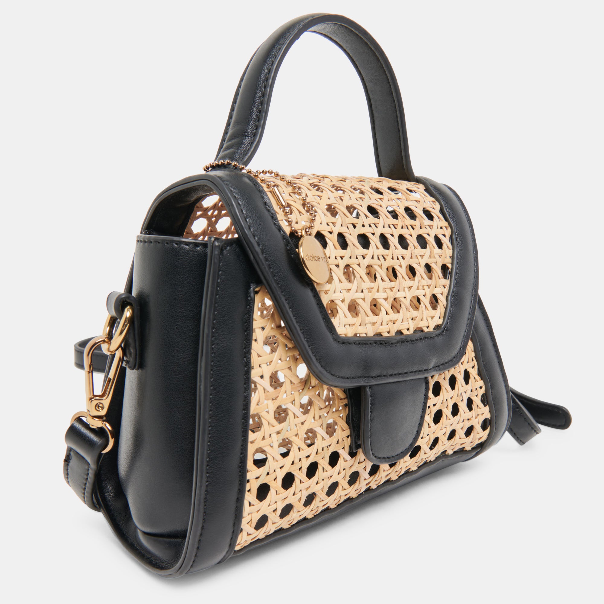 TROPEZ Crossbody Bag in Black & Natural Cane - Stylish and Durable Handbag for Women, Perfect for Everyday Use, Travel, and Casual Outings