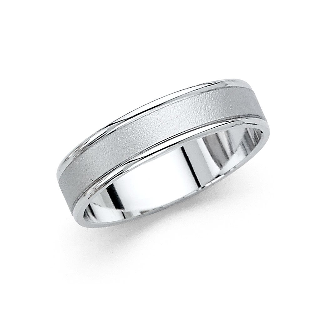 14K White Gold 5mm Comfort Fit Wedding Band Ring for Men & Women - Perfect for Engagement, Anniversary & Everyday Wear