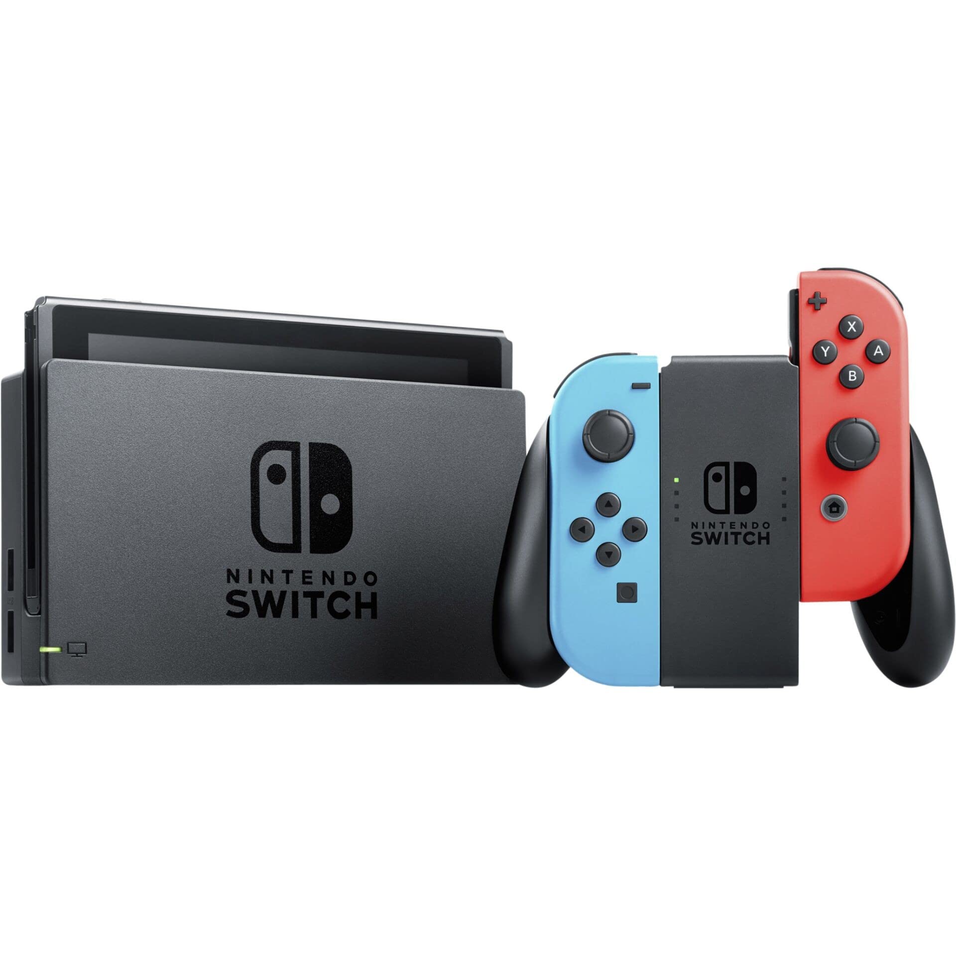 Nintendo Switch Console with Neon Red & Blue Joy-Con Controllers - Portable Gaming System for Home, Travel & Multiplayer Fun