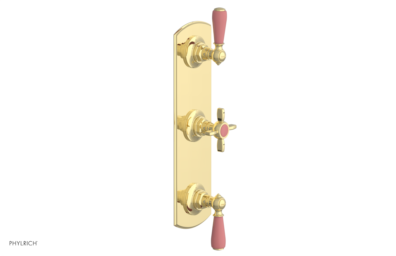 Jamestown Thermostatic Shower Valve with Dual Volume Control - Pink Accented Bathroom Fixture for Modern Home Renovation & Spa-Like Shower Experience