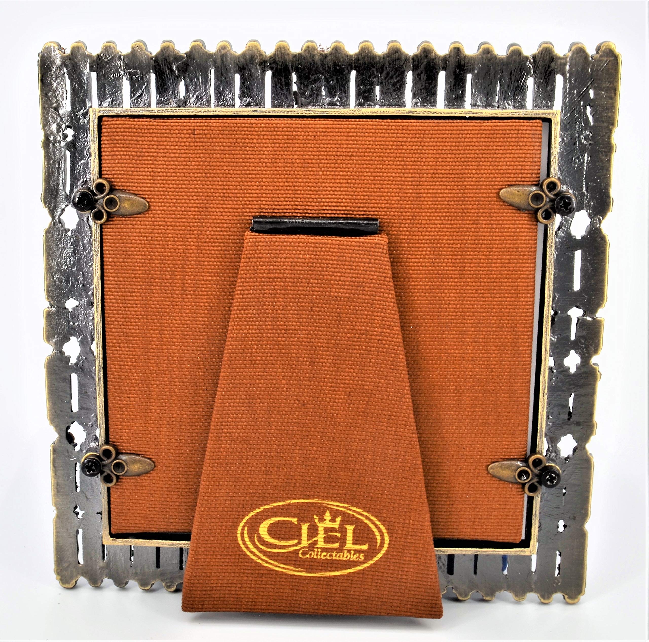 Handmade Savannah Picture Frame with Austrian Crystals & Brown Enamel - Perfect for Wall Decor, Wedding Gifts, and Home Décor