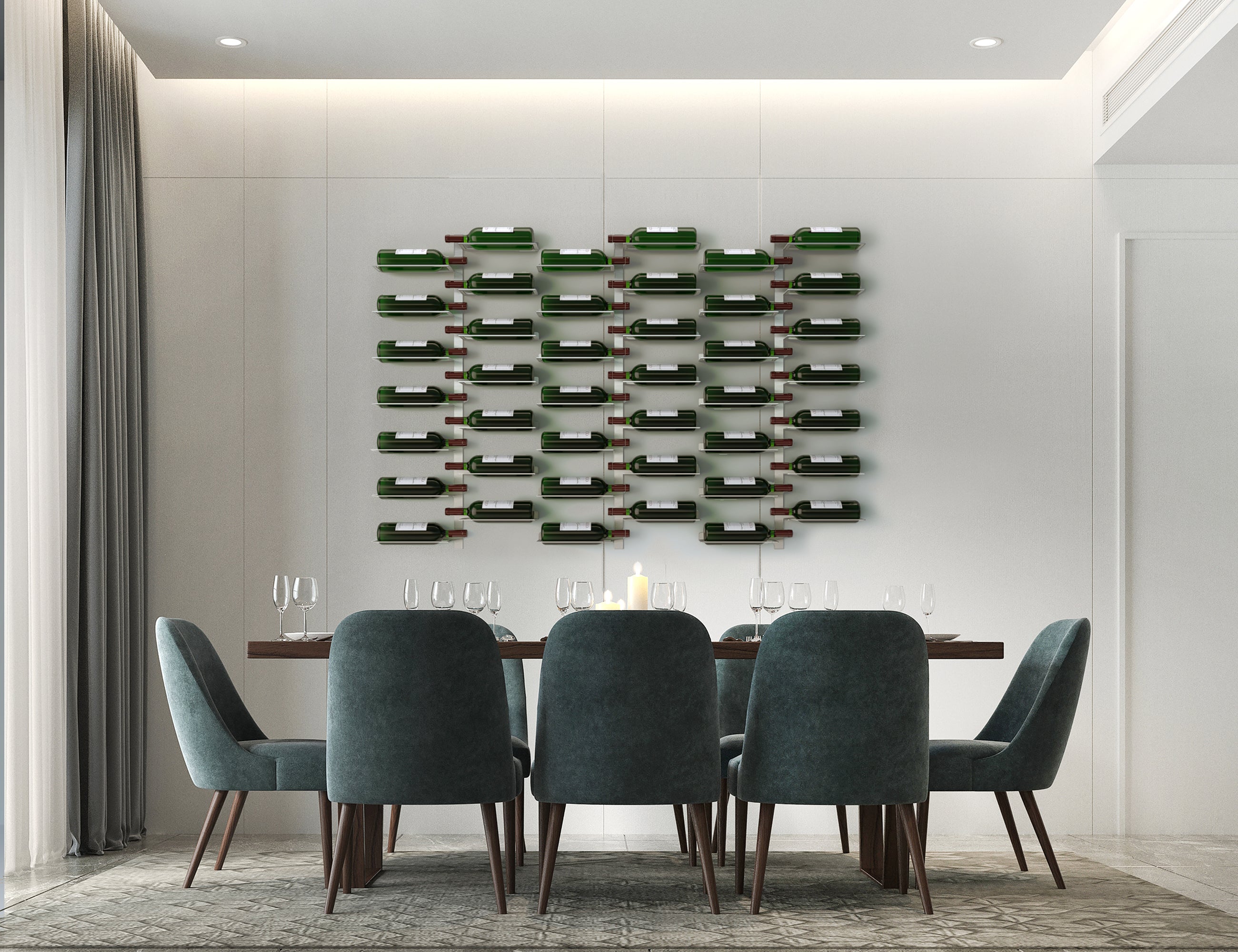 RTM14 Wall Mounted Metal Wine Rack - 6 Bottle Capacity, Rustproof Stainless Steel Wine Storage for Kitchen, Bar & Dining Room Decor