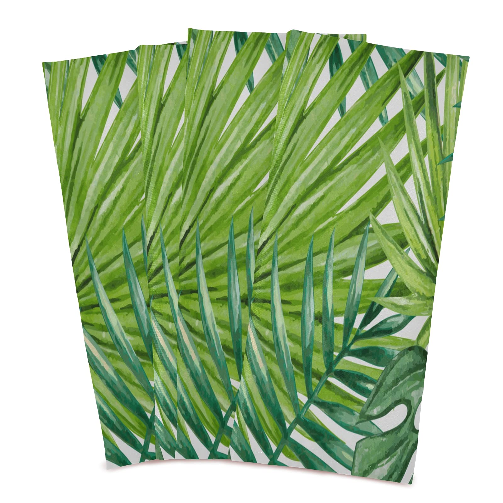 ALAZA Green Palm Leaves Tropical Summer Kitchen Towels - Super Absorbent & Soft Dish Cloths (18x28 Inches) - Perfect for Dishes, Bar Cleaning & Tea Time - 1 Pack