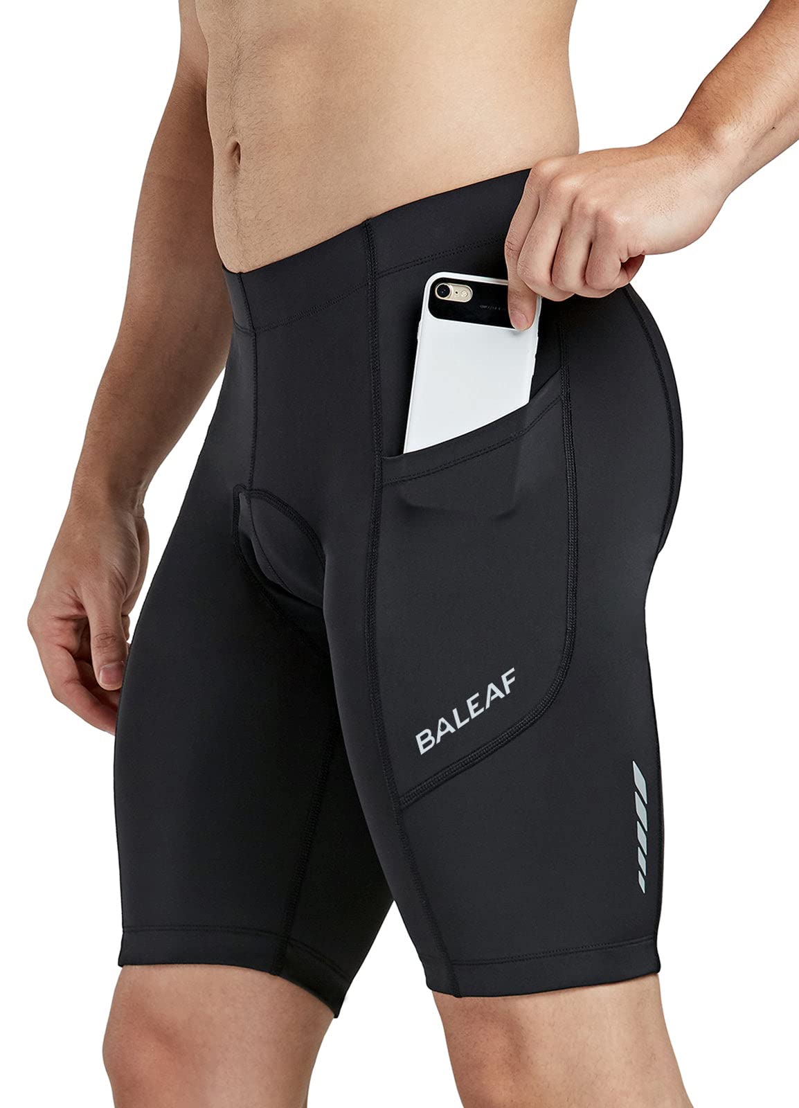 BALEAF Men's Padded Cycling Shorts - UPF 50+ Bike Shorts with Pockets for Road & Mountain Biking - Comfortable Bicycle Tights for Training, Commuting & Outdoor Sports