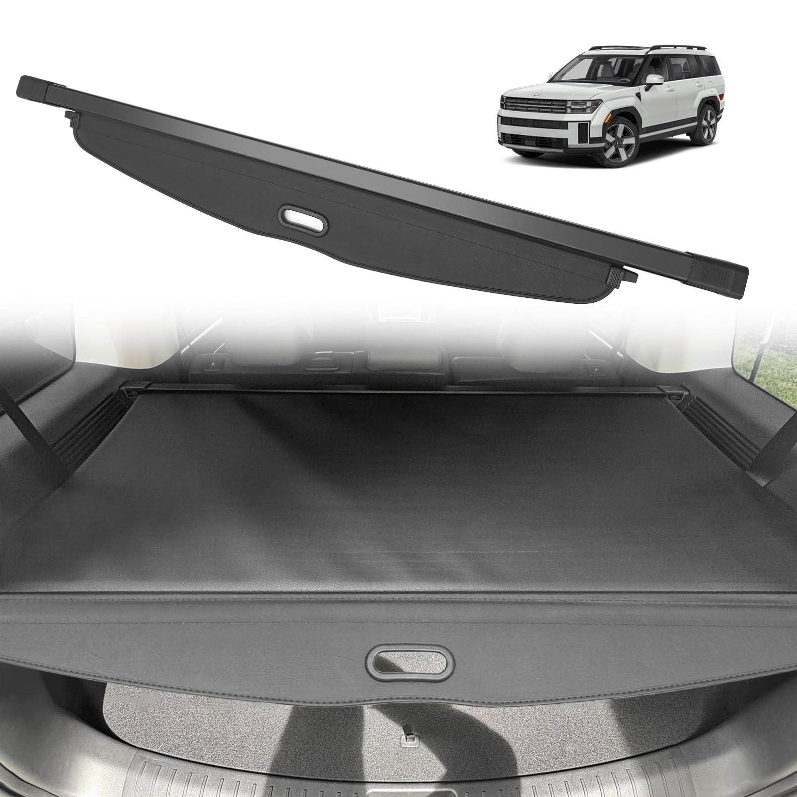 BestEvMod Retractable Trunk Cargo Cover for Kia EV9 2024 | Black Rear Trunk Privacy Shield | Interior Accessories | Perfect for Road Trips, Grocery Storage & Pet Protection