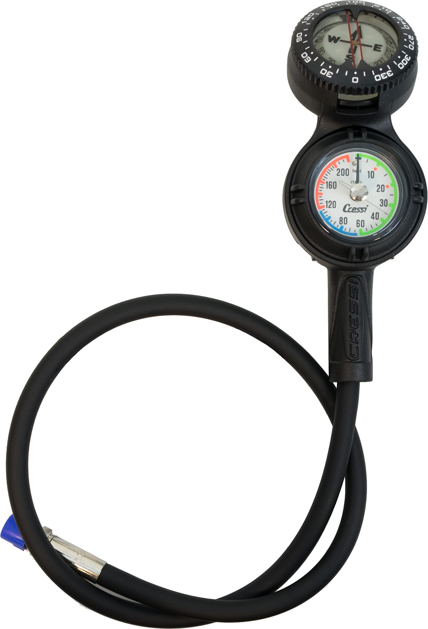 Cressi Console CPD3 Dive Computer with Depth Gauge & Thermometer - Black (Imperial) - Perfect for Scuba Diving, Snorkeling & Underwater Exploration
