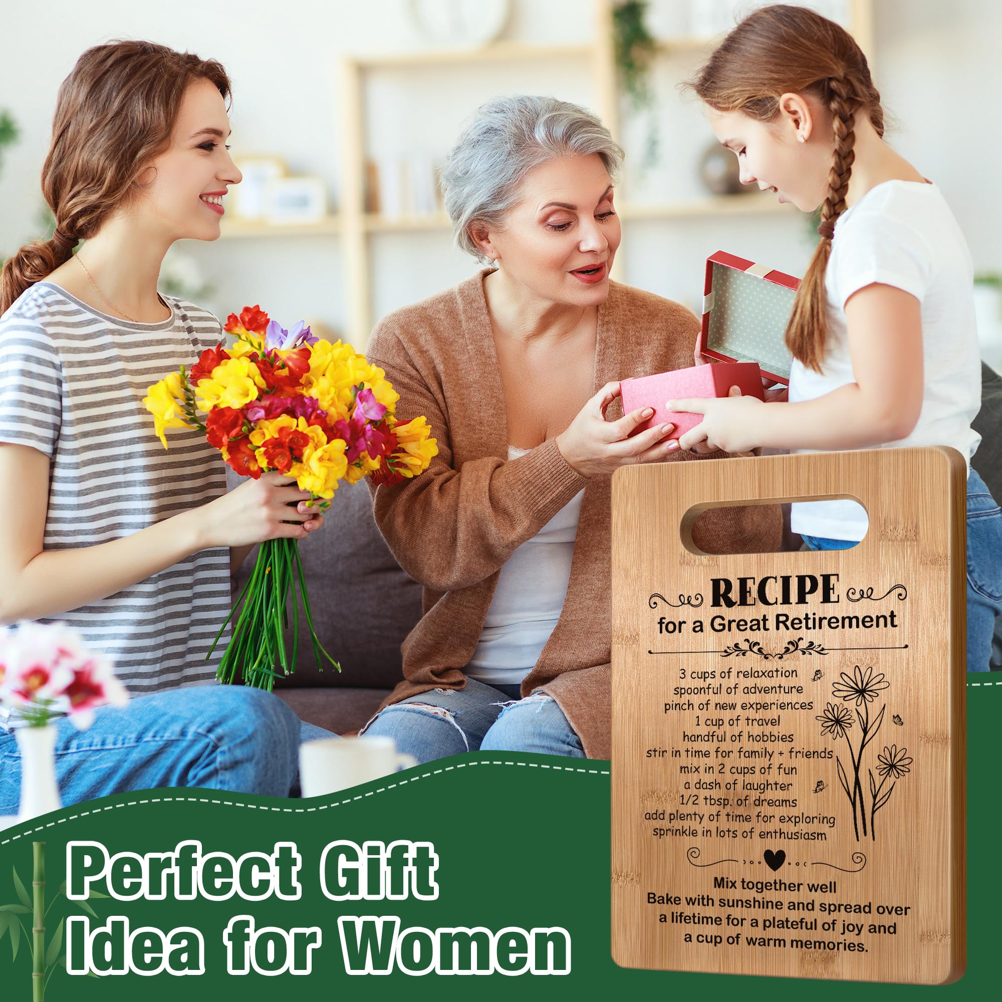 Retirement Cutting Board Gift for Women - Coworker Boss Friend - Perfect for Retirement Parties