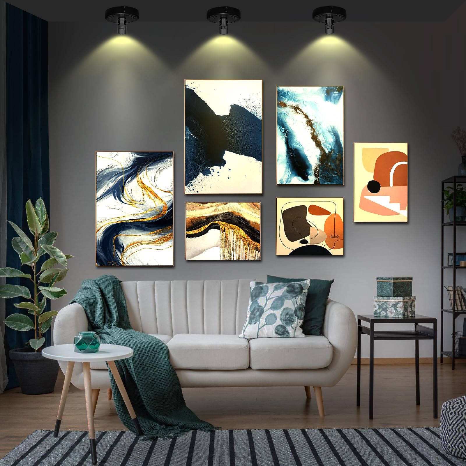Battery Powered Wireless Picture Light with Remote & Timer - LED Accent Spot Light for Indoor Plants, Trees, Wall Art, Photo Painting, Dartboard - Perfect for Home, Gallery, and Office Decor