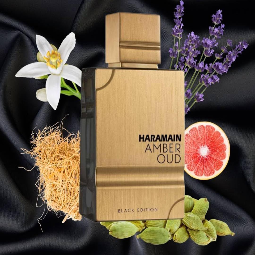Al Haramain Amber Oud Black Edition Unisex Eau de Parfum Spray - 2.0 oz / 60ml - Long Lasting Luxury Fragrance for Men & Women - Perfect for Date Night, Special Occasions & Daily Wear
