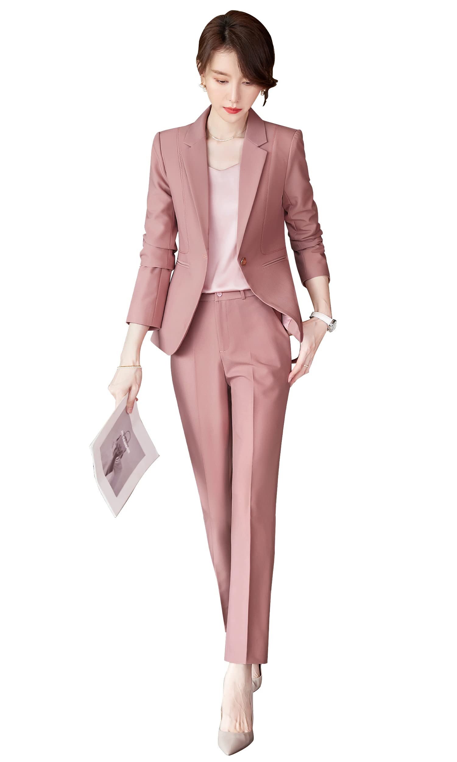 Women's Two-Piece Blazer Suit Set - Professional Work Pantsuit for Business & Casual Wear | Office Outfit, Job Interview & Formal Occasions