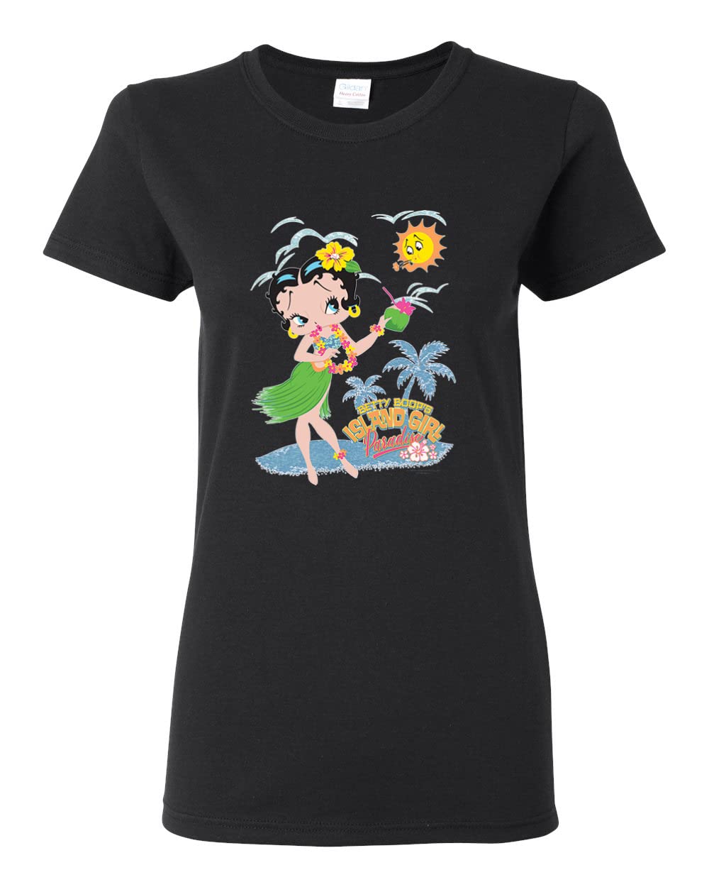 Island Girl Paradise Women's Graphic T-Shirt - Tropical Vacation Style Tee for Beach Outings, Summer Parties & Casual Wear