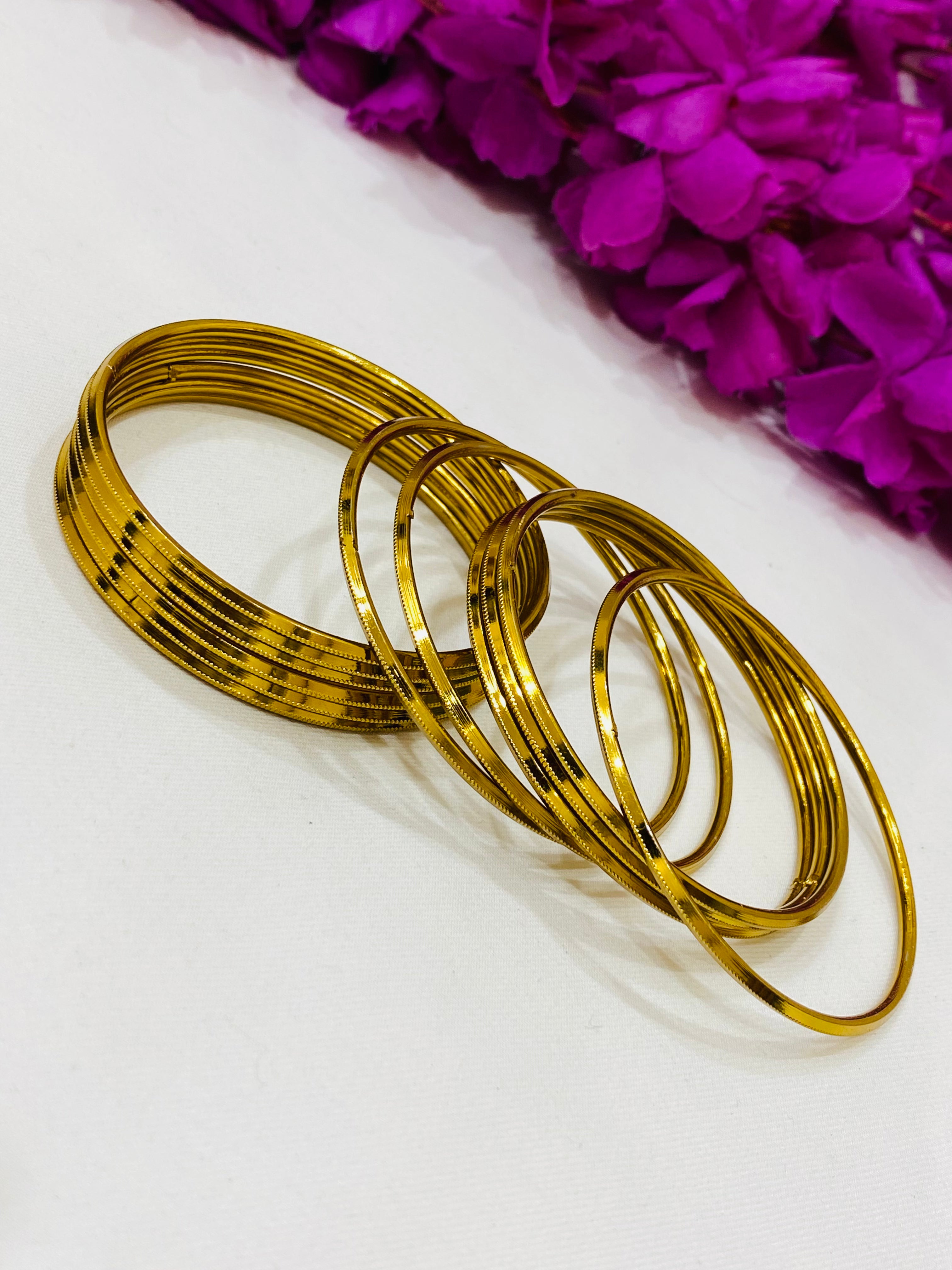 Elegant Gold-Tone Metal Bangles for Women - Fashion Jewelry for Parties, Weddings & Everyday Wear