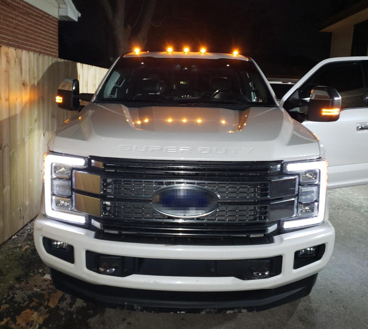 Direct Fit 5-Piece Clear Lens Amber LED Cab Roof Light Kit for 2017-2022 Ford F250 & F350 Trucks - Off-Road, Emergency, and Work Vehicle Lighting