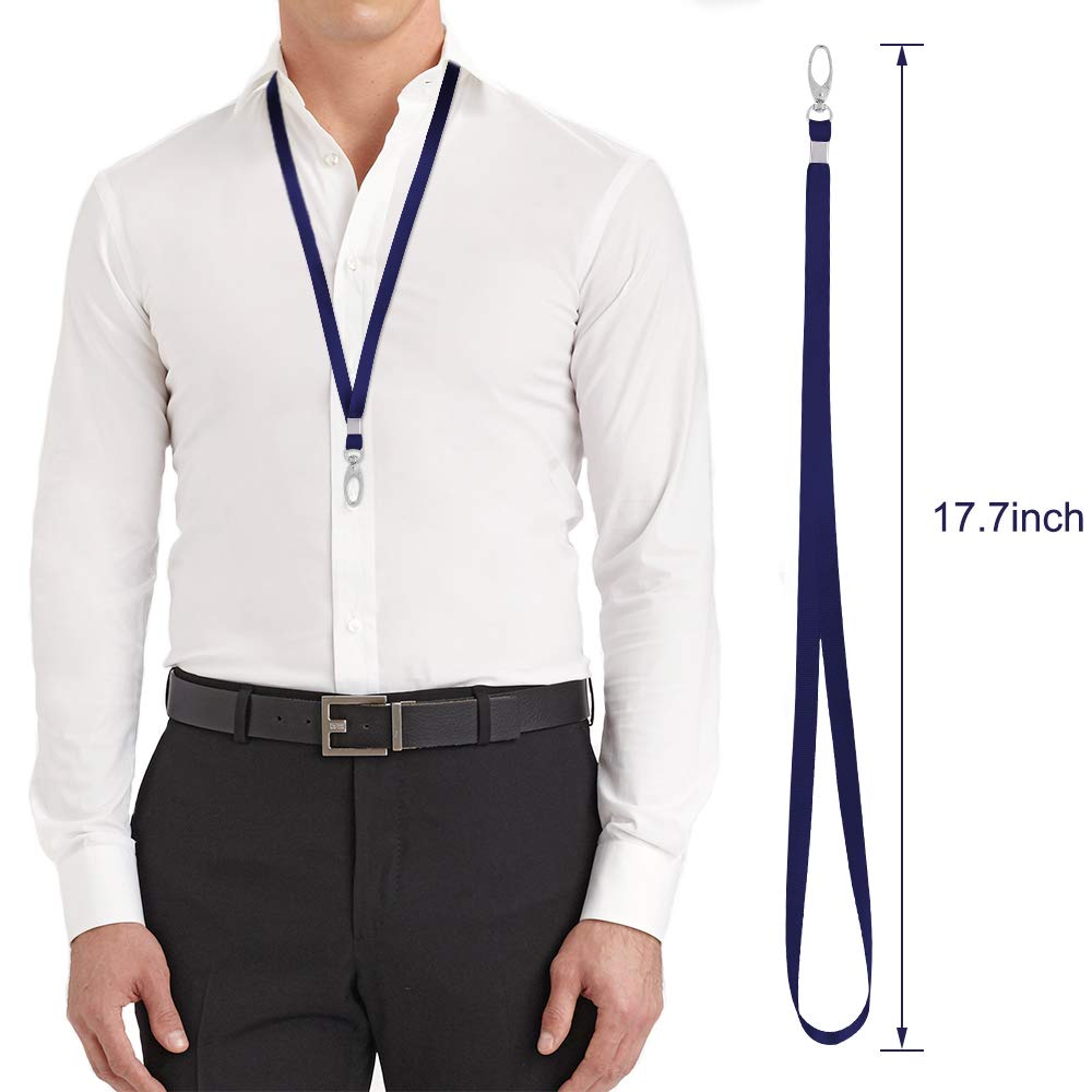 50 Pack Bulk Lanyards for ID Badges with Clips - Office & School Use