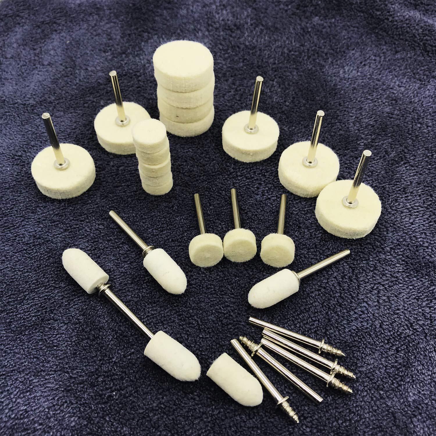 Woohome 150PCs Rotary Tool Polishing Kit - Buffing Wheels & Felt Pads for DIY & Jewelry Making