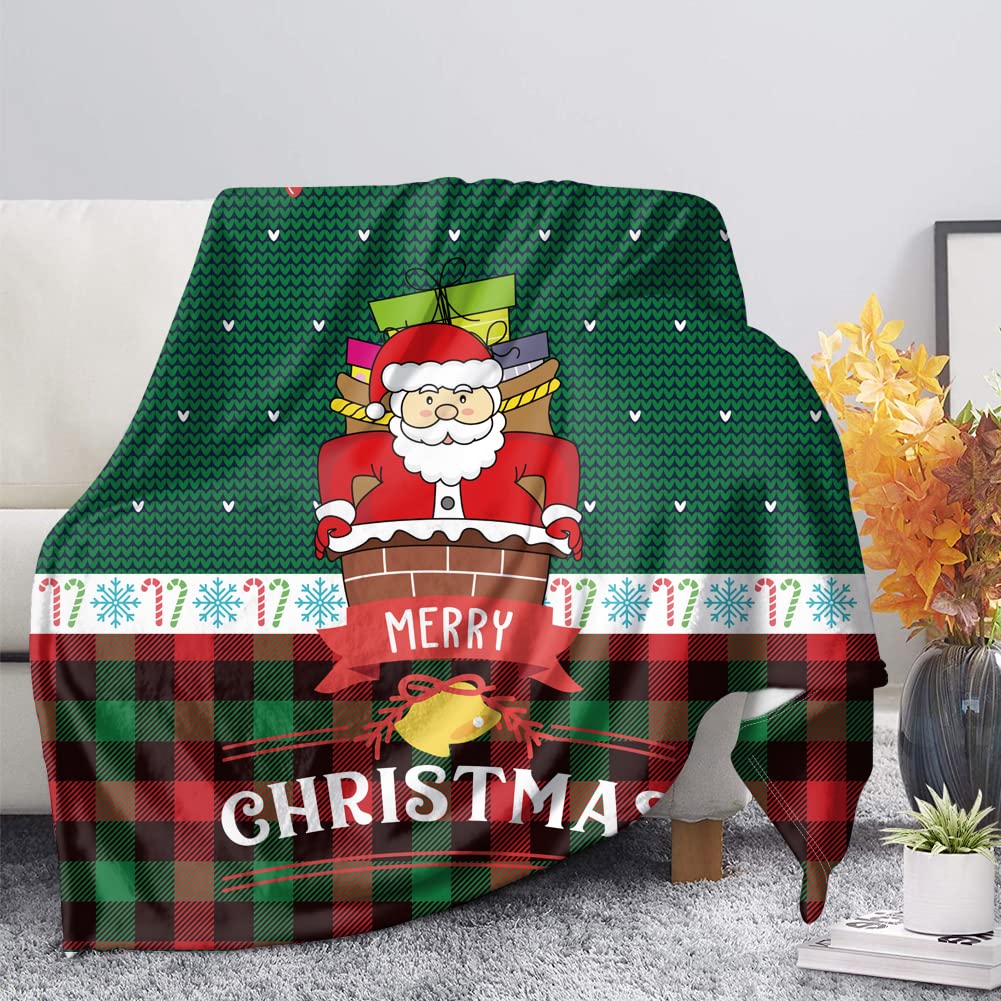 FUIBENG Santa Claus Fleece Blanket - Ultra Soft & Warm Christmas Throw Blanket for Couch, Bed, Sofa - Cozy Holiday Gift for Women, Men, Kids - Perfect for Christmas Decor, Snuggling & Gifts - Great for Home, Office, Travel - Ideal for Family Movie Nights & Fireplace Lounging - Best for Cold Weather & Holiday Parties - Use for Seasonal Decor, Camping & Winter Comfort - Perfect for Cozy Evenings, Festive Styling & Winter Warmth