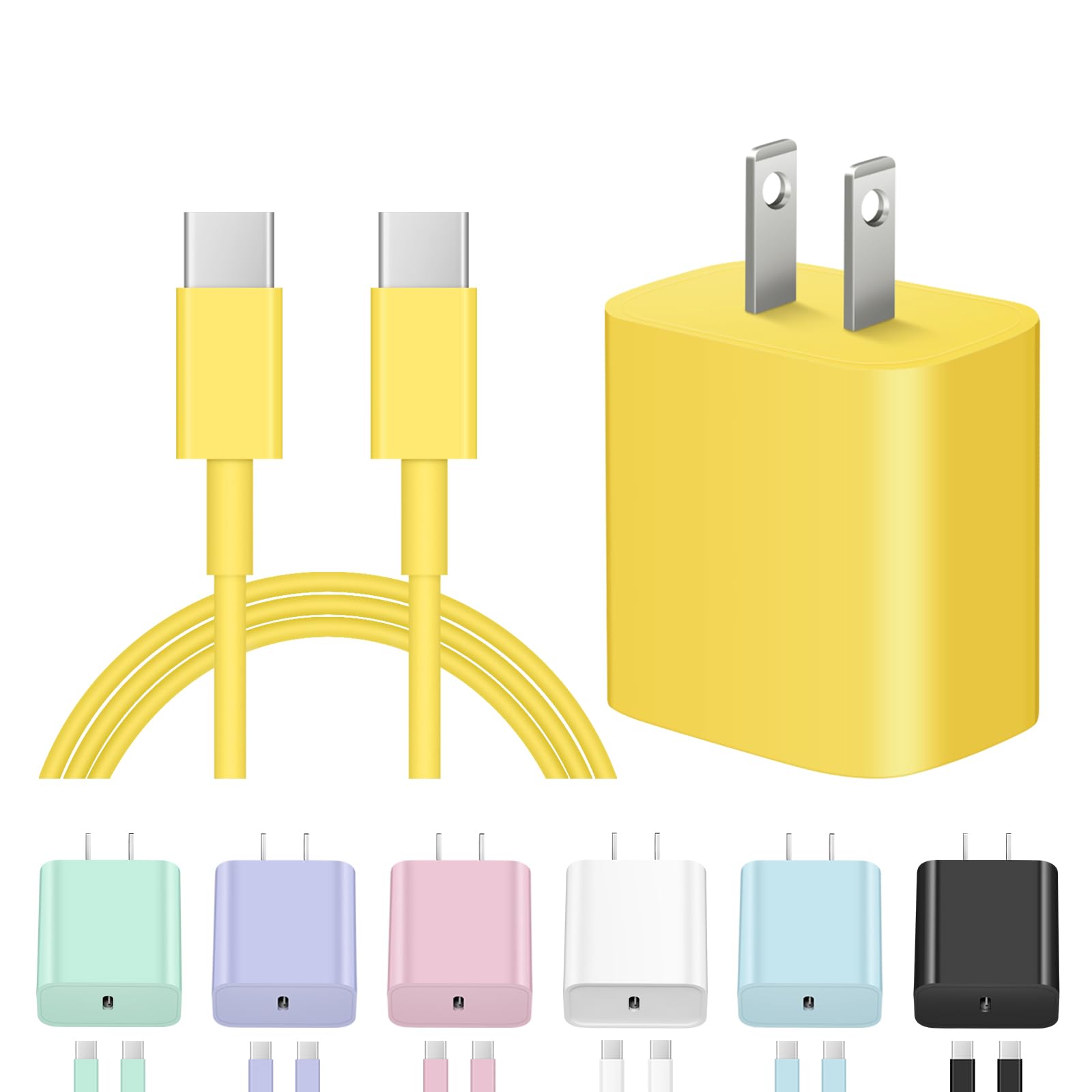 Apple MFi Certified USB C Fast Charger 20W - 6FT USB C to C Cable - Compatible with iPhone 16/15/Pro/Pro Max, iPad Pro/Air, AirPods, Samsung & Android Phones - Perfect for Home, Office & Travel Charging