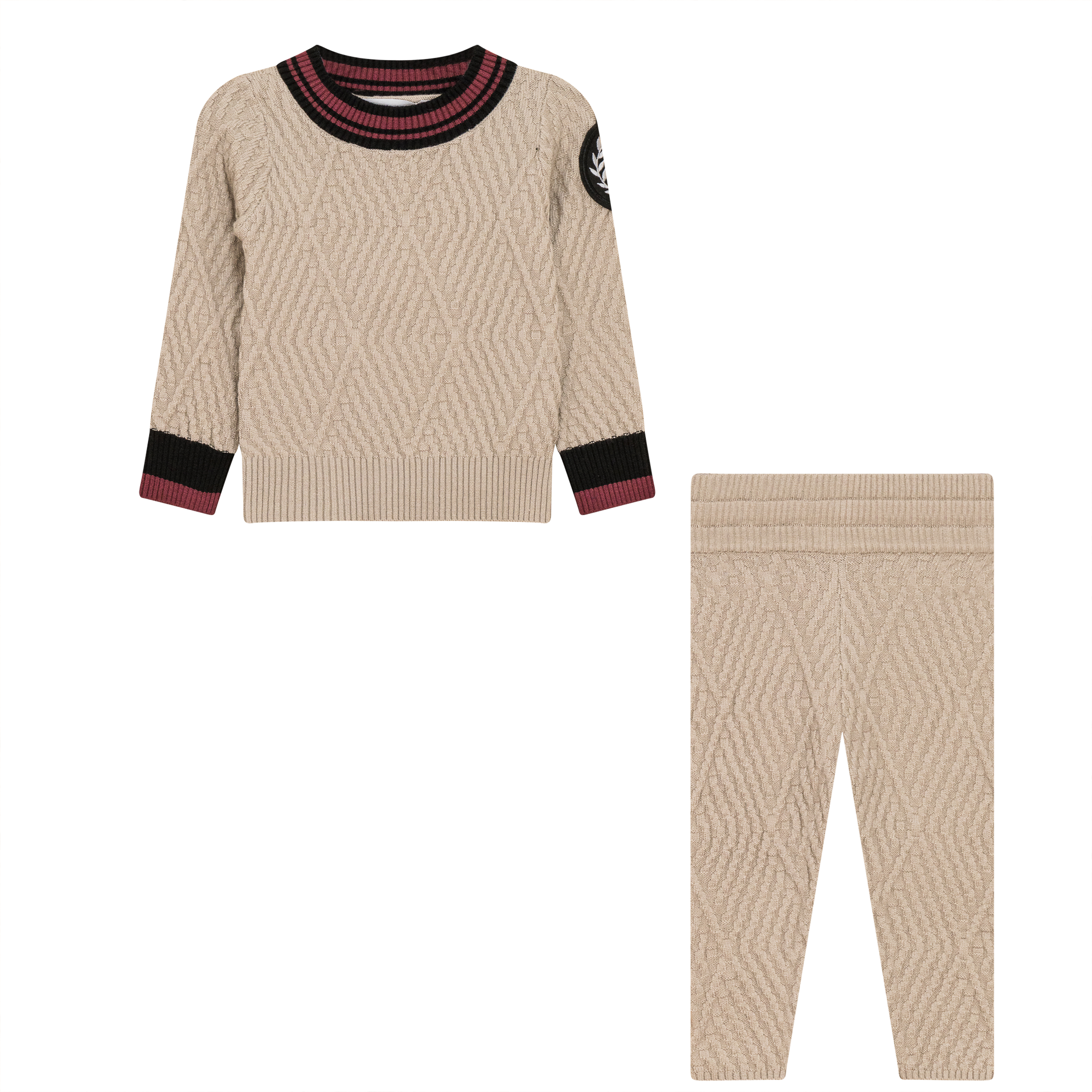 Diamond Textured Knit 2 Piece Set Women's Outfit - Trendy Matching Top and Bottom for Casual Wear, Date Night & Office Outfits