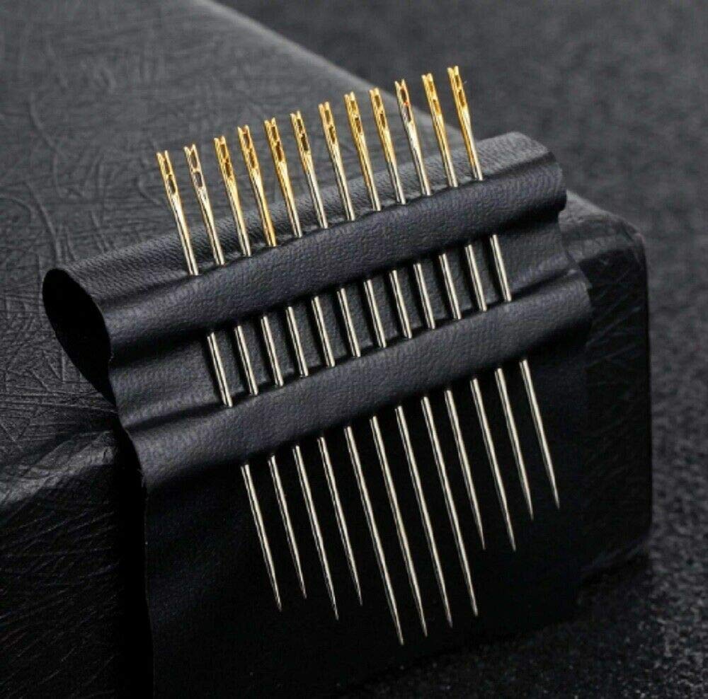 24Pcs Stainless Steel Self-Threading Sewing Needles for Darning & Repair - Sharp Needle Set for Clothes, Socks, Fabrics - Perfect for Home Mending & Craft Projects