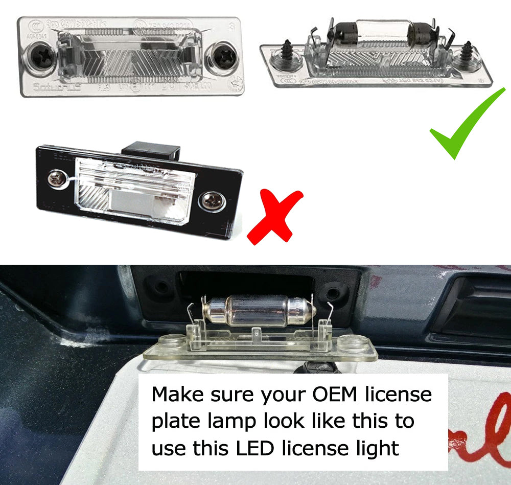 18 SMD White LED License Plate Lights for Volkswagen 2001-2005 Passat & 2005-2010 Jetta - Bright Replacement Bulbs for Nighttime Visibility & Enhanced Style