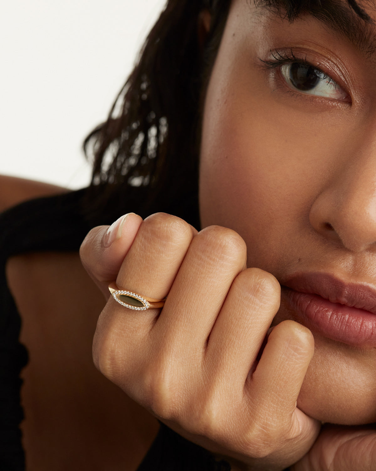 GRID 2 Lace Stamp Gold Ring for Women - Elegant 14K Gold Plated Stackable Ring - Perfect for Daily Wear, Gift Giving & Special Occasions