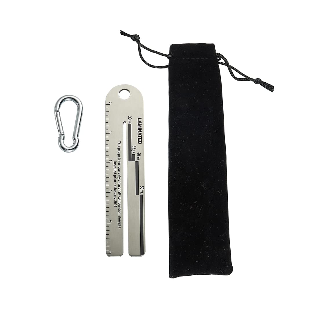 4/09 Shingle Gauge Tool with Carabiner - Professional Roofing Measuring Device for Asphalt Shingles Thickness Analysis | Perfect for Roofers, Contractors & DIY Home Improvement Projects