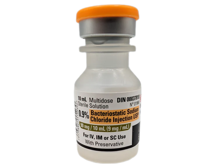 Sterile 0.9% Sodium Chloride Injection Solution - 10mL Vials for Medical Use | IV Therapy, Wound Care & Hydration | USP Grade Bacteriostatic Saline
