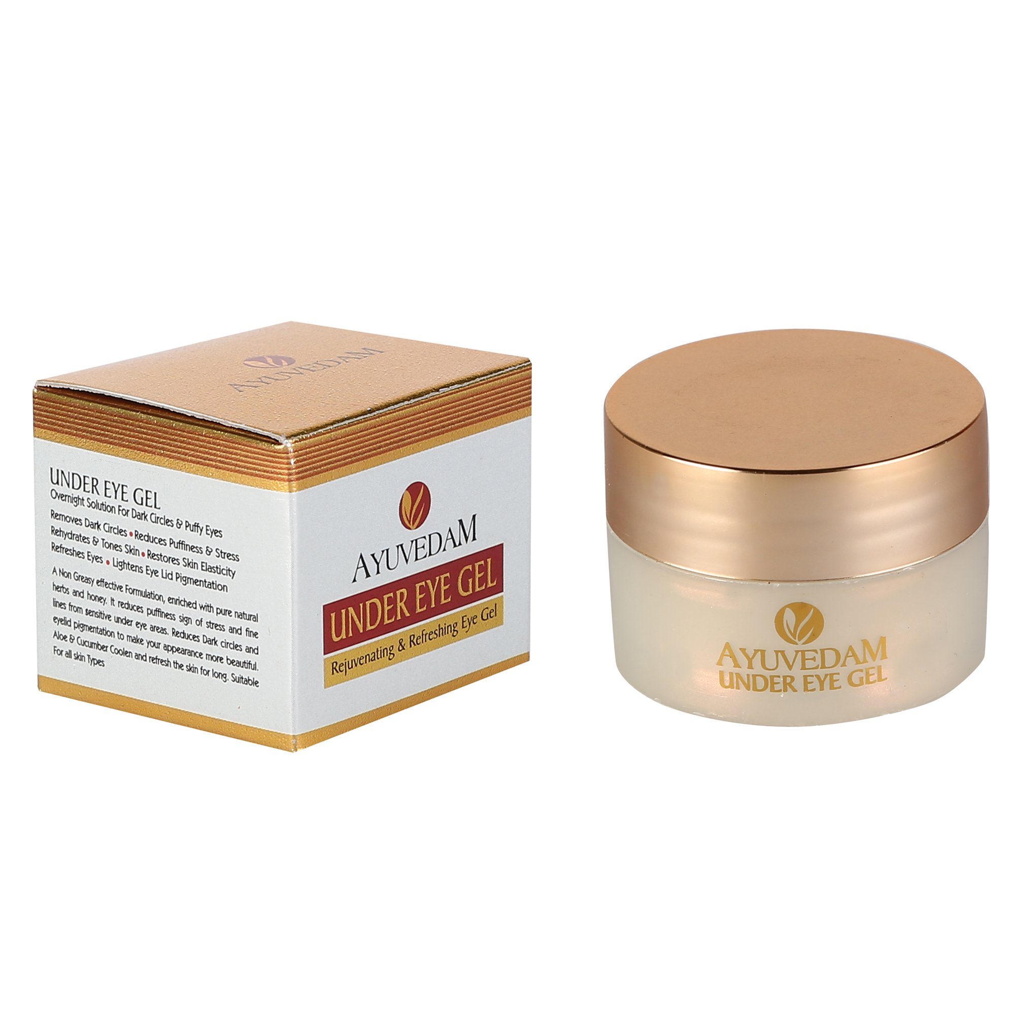 AYUVEDAM Under Eye Gel for Dark Circles & Puffiness - 10g (Pack of 2) | Hydrating & Cooling Eye Treatment for Men & Women | Perfect for Morning & Night Skincare Routine