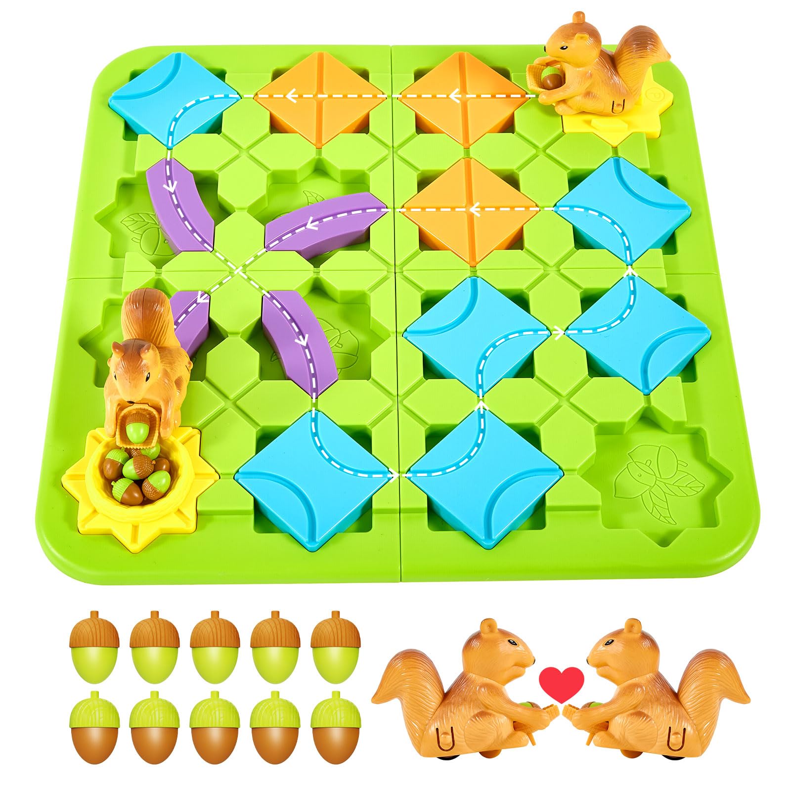STEM Educational Board Games for Kids Ages 4-8 | Brain Teaser Logic Puzzles & Road Builder Learning Toys | Montessori Classroom & Birthday Gift Ideas | Perfect for Homeschooling & Family Game Night