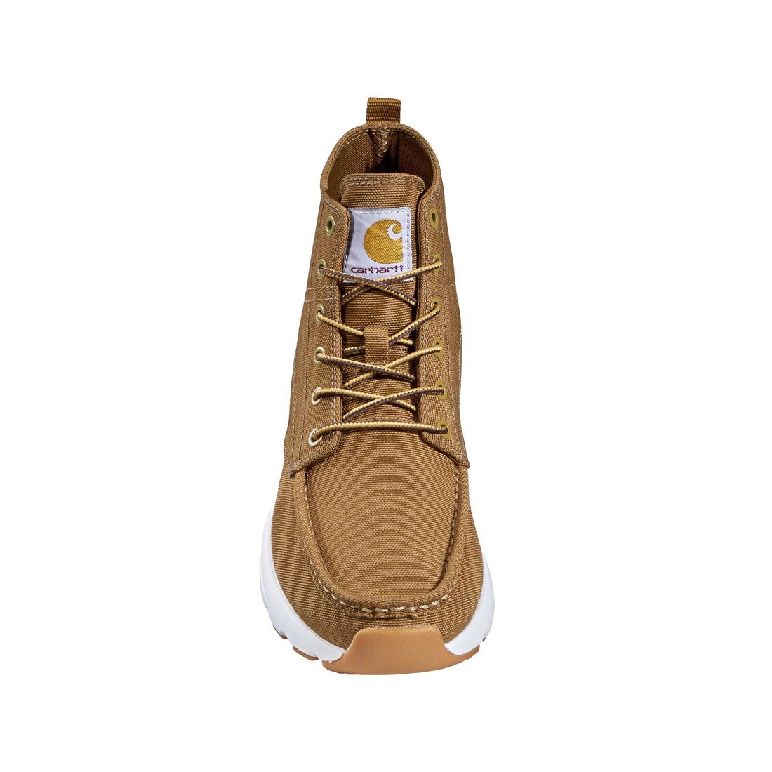 Haslett 5 Inch Soft Toe Canvas Moc Toe Chukka Boots for Men - Lightweight Brown Work Boots for Hiking, Casual Wear & Outdoor Activities