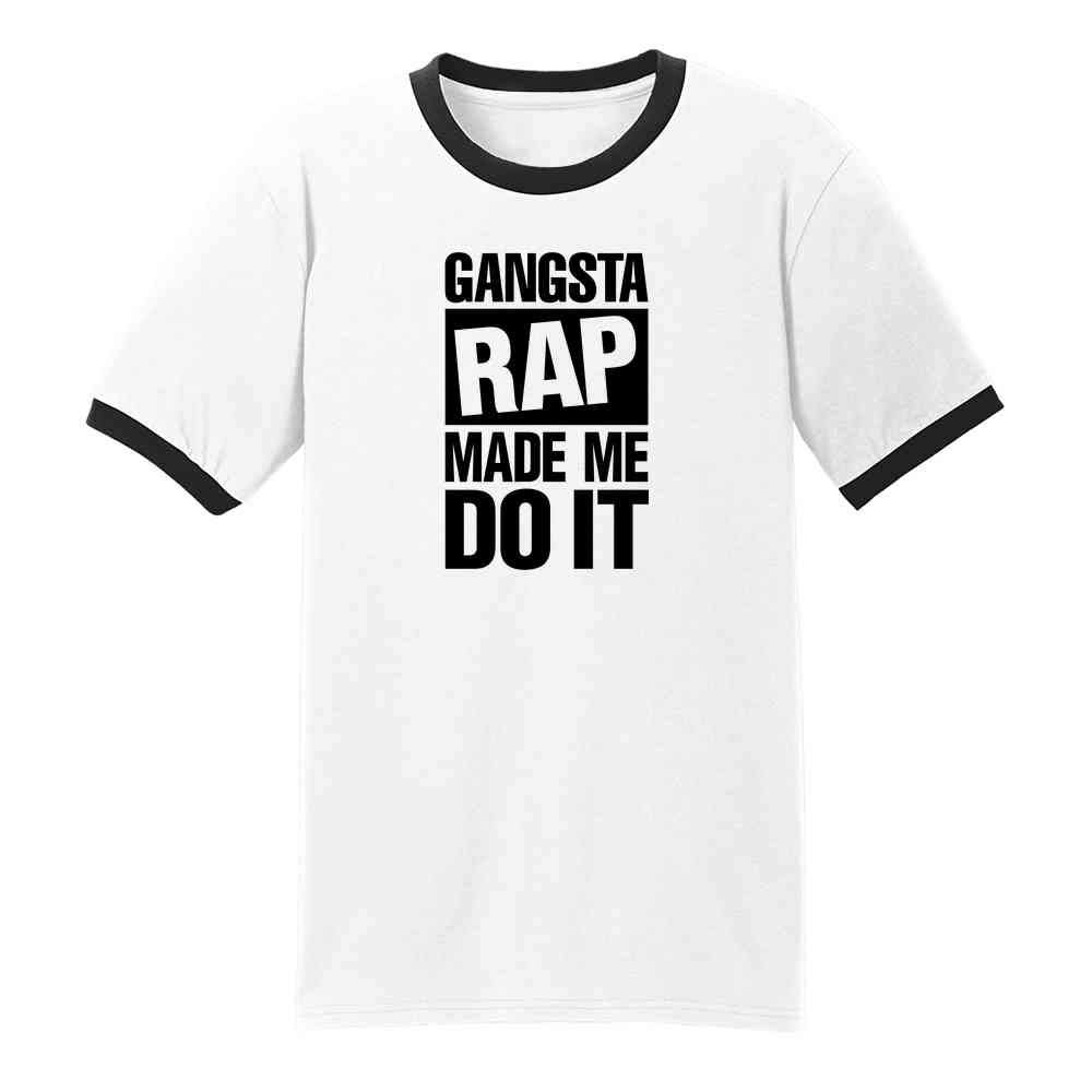 Pop Threads Gangsta Rap Made Me Do It Graphic T-Shirt for Men - Trendy Hip Hop Streetwear for Concerts & Casual Outfits