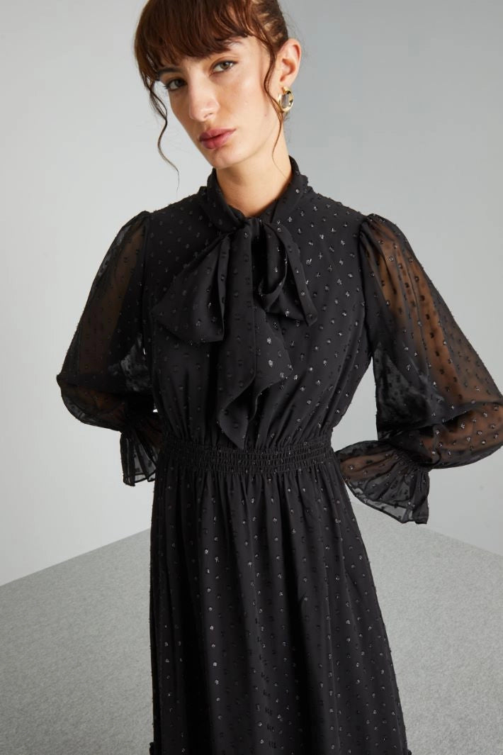 Elegant Embellished Foulard Dress for Women - Perfect for Parties, Weddings & Special Occasions