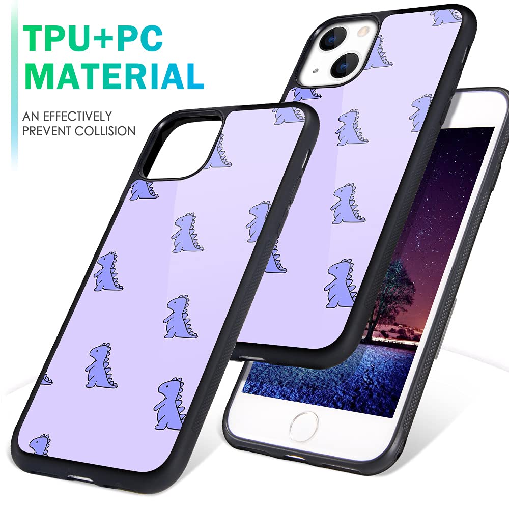 MAYCARI iPhone 13 Pro Max Case - Cute Purple Dinosaur Design, Hard Back with Soft TPU Bumper for Girls & Women | Protective Phone Cover for iPhone 13 Pro Max | Perfect for School, Work & Everyday Use