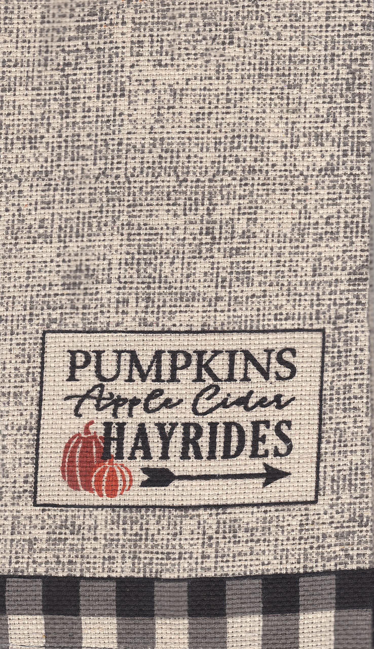 Buffalo Plaid Farmhouse Pumpkin Print Kitchen Linens - 4 Piece Fall Decor Set for Cozy Autumn Kitchen & Dining Room Decorations