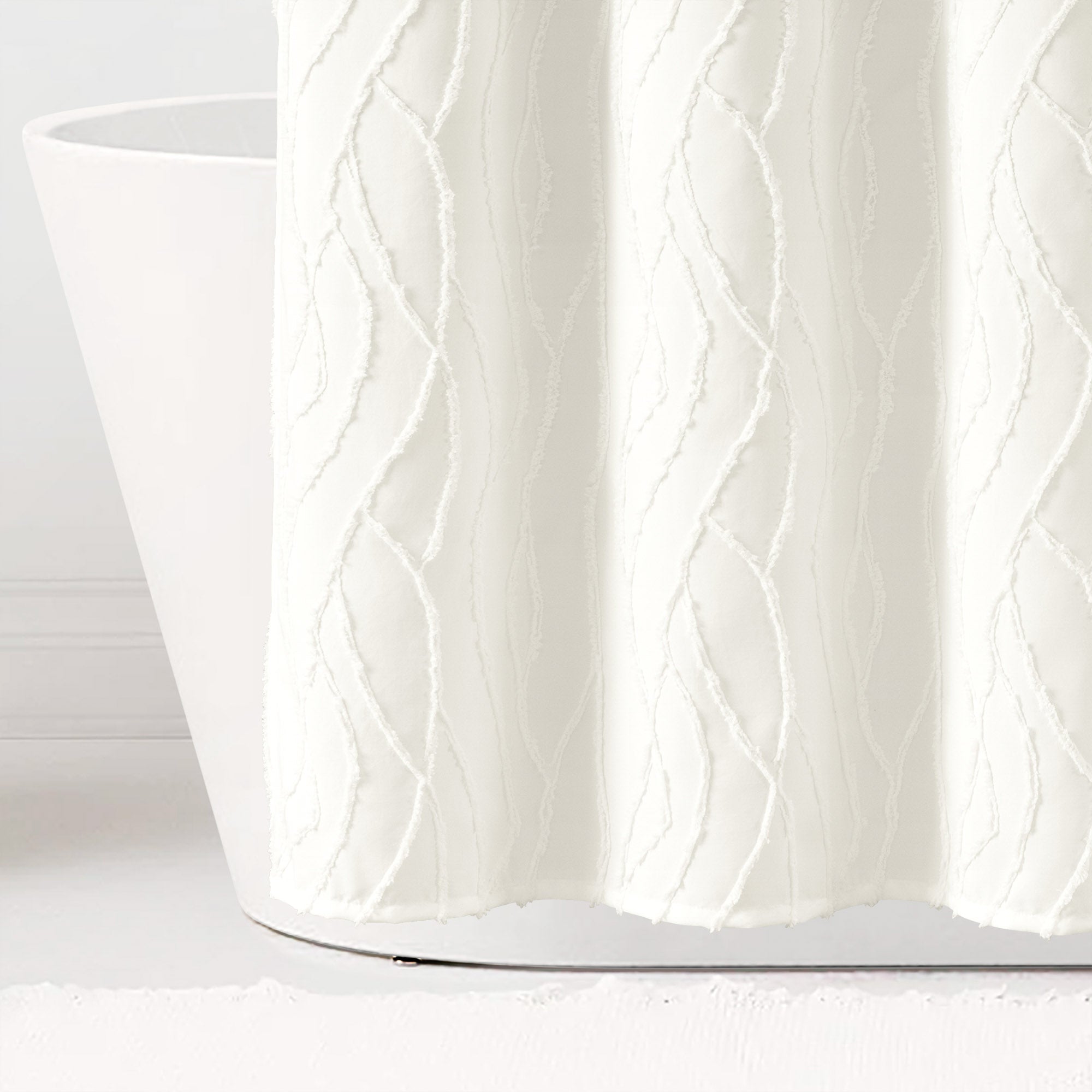 Stylish Jacquard Wave Shower Curtain - Waterproof Bathroom Decor for Modern Homes | Perfect for Spa-Like Showers & Coastal-Themed Bathrooms