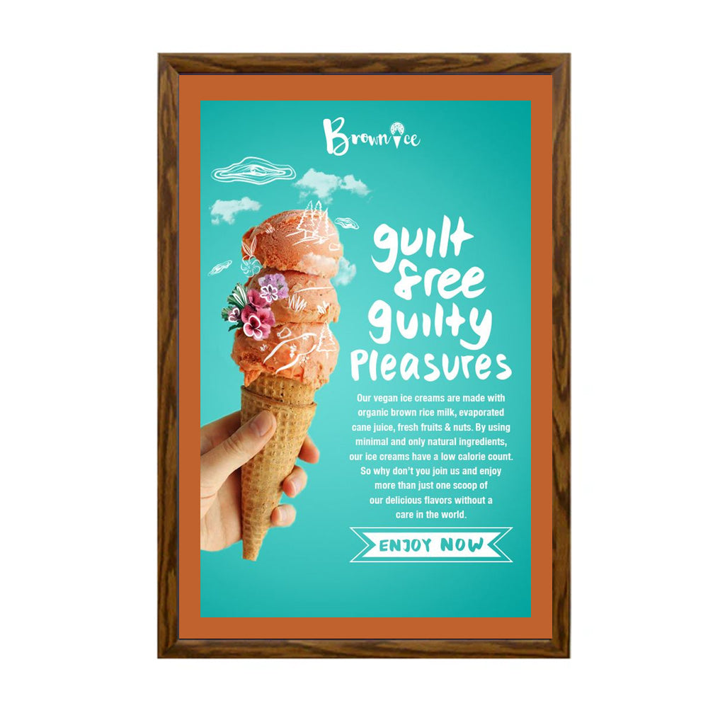 20x24 Designer Wood Snap Frames for Posters - 3 Wide Matboard - Perfect for Home Decor, Office Displays & Art Exhibitions