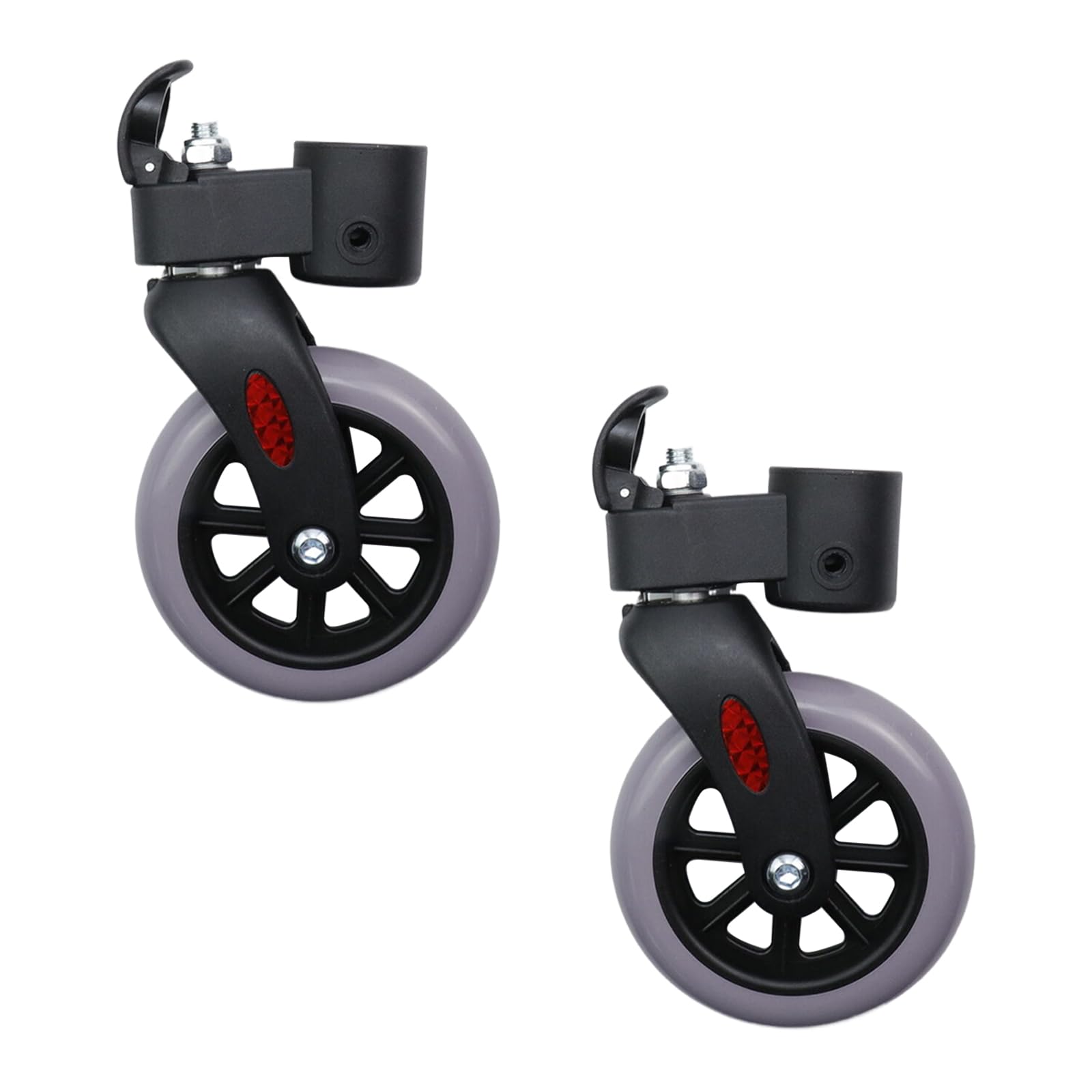 2Pcs 4 Inch Anti-Skid Wheelchair Replacement Wheels - Durable Castor Wheels for Walkers, Rollators & Mobility Aids - Perfect for Indoor/Outdoor Use & Elderly Assistance