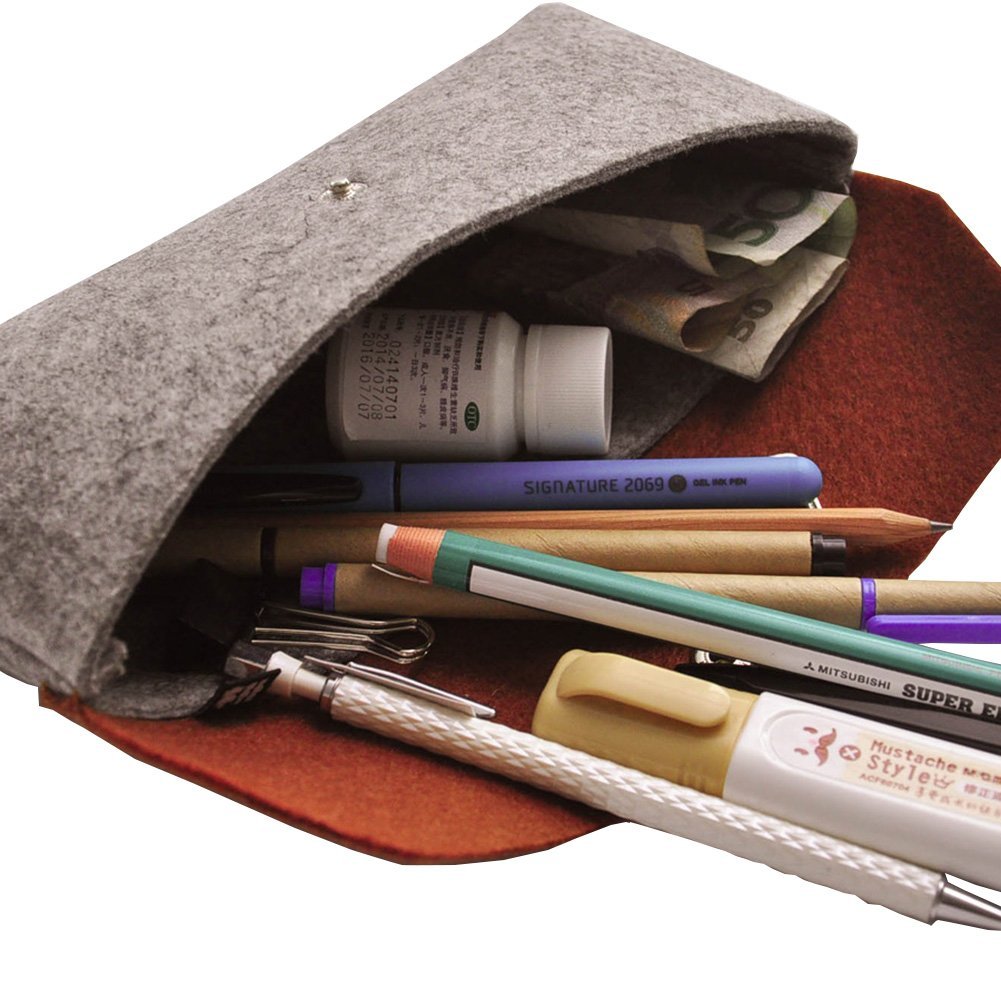 Premium Wool Felt Pen Pouch - Eco-Friendly Pencil Case for School, Office & Travel - Stylish Stationery Organizer for Pens, Pencils & Art Supplies
