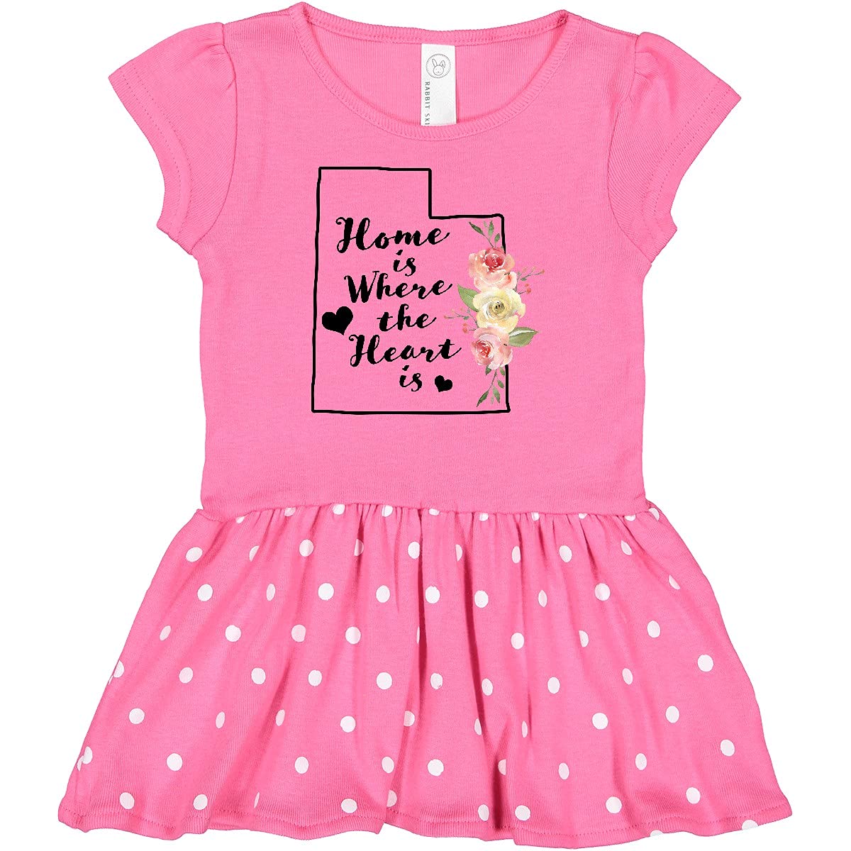 Inktastic Utah Home is Where The Heart is Watercolor Floral Baby Dress - Perfect for Family Photos, Special Occasions & Everyday Wear