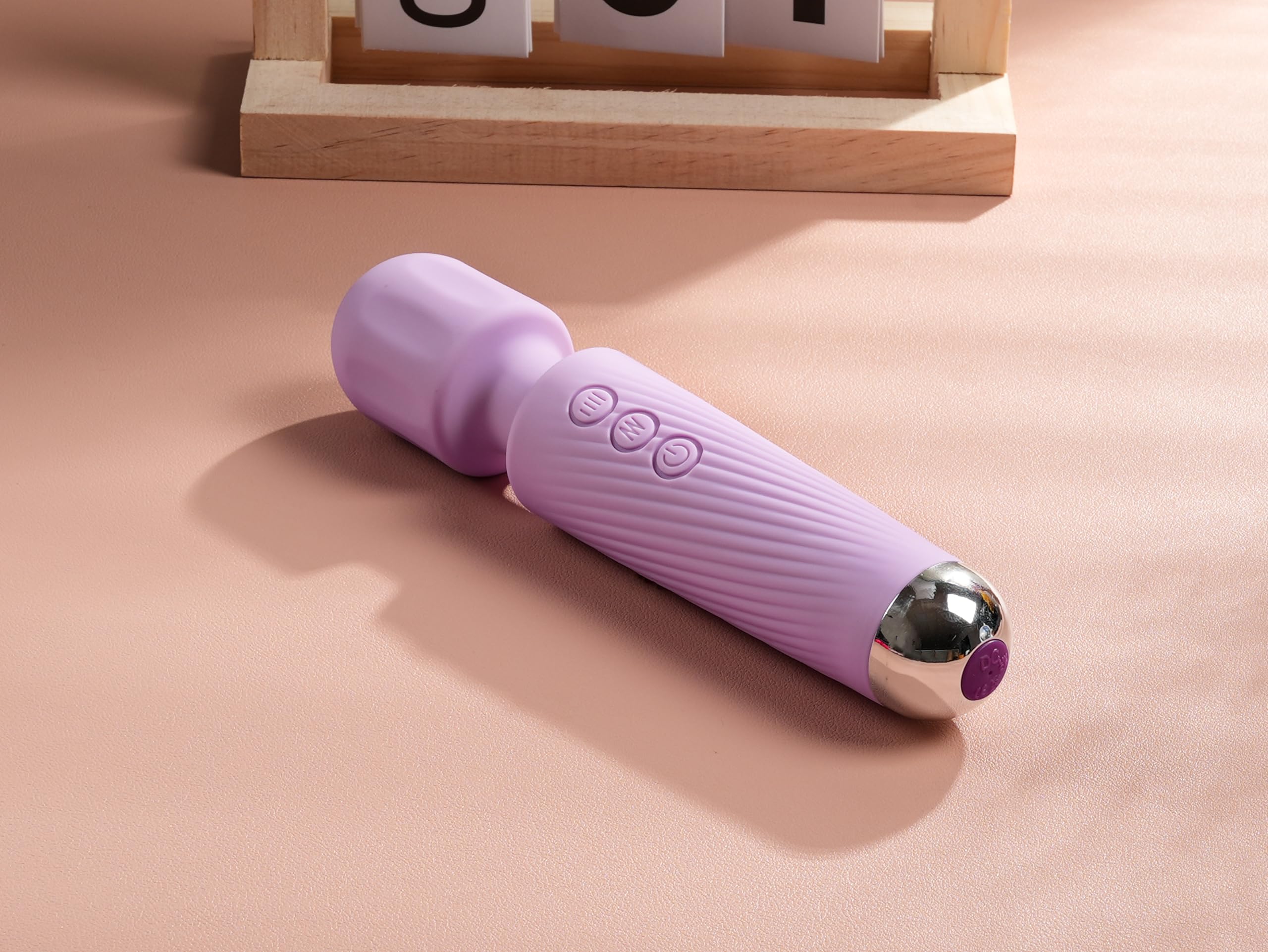 8-Speed 20-Pattern Rechargeable Vibrating Wand Massager for Women - Powerful Clitoral Stimulator & G-Spot Vibrator, Adult Sex Toy with Ergonomic Design - Perfect for Solo Play & Couples Intimacy (Violet)