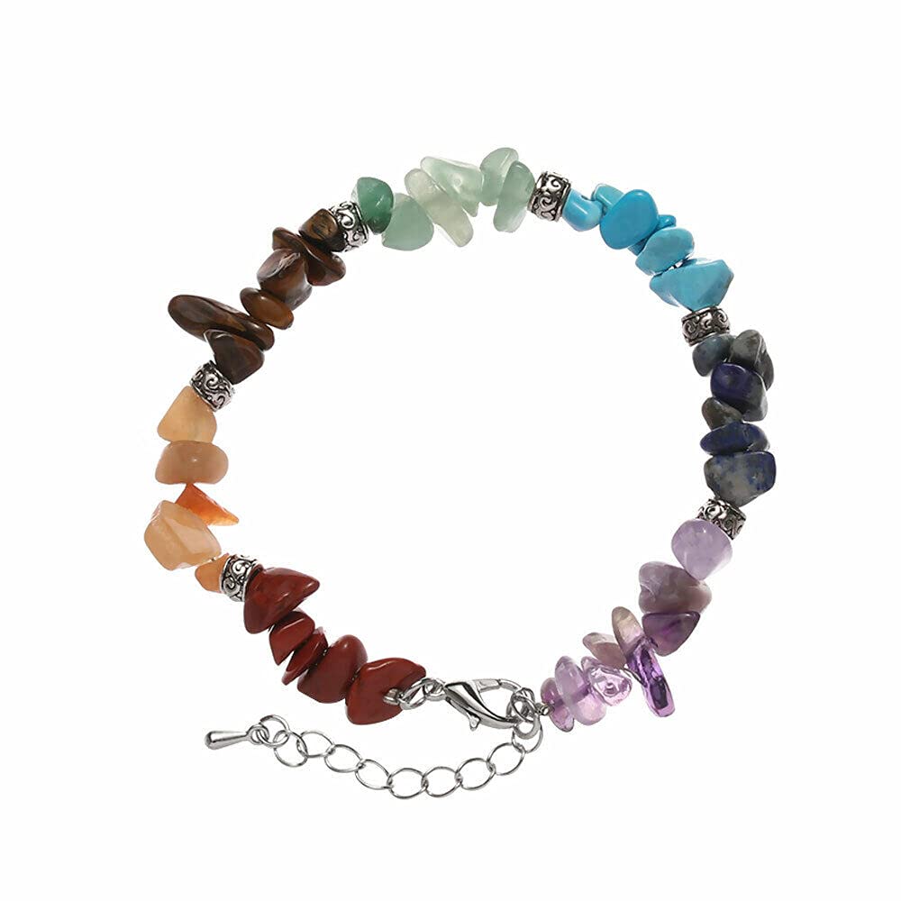 7 Chakra Reiki Healing Bracelet - Electroplated Stone Energy Beads for Women - Spiritual Balance & Positive Energy - Yoga, Meditation & Everyday Wear Fashion Jewelry