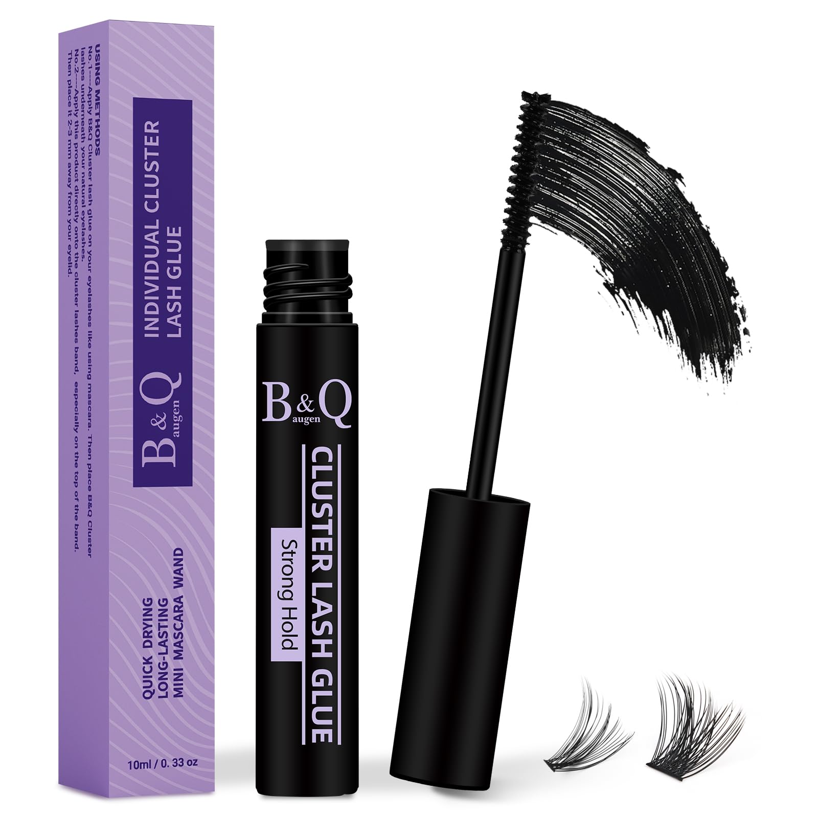 **10ml Black Waterproof Cluster Lash Glue - Super Strong Hold DIY Eyelash Extension Adhesive for Sensitive Eyes | Perfect for Professional Salon Use & Home Lash Application**