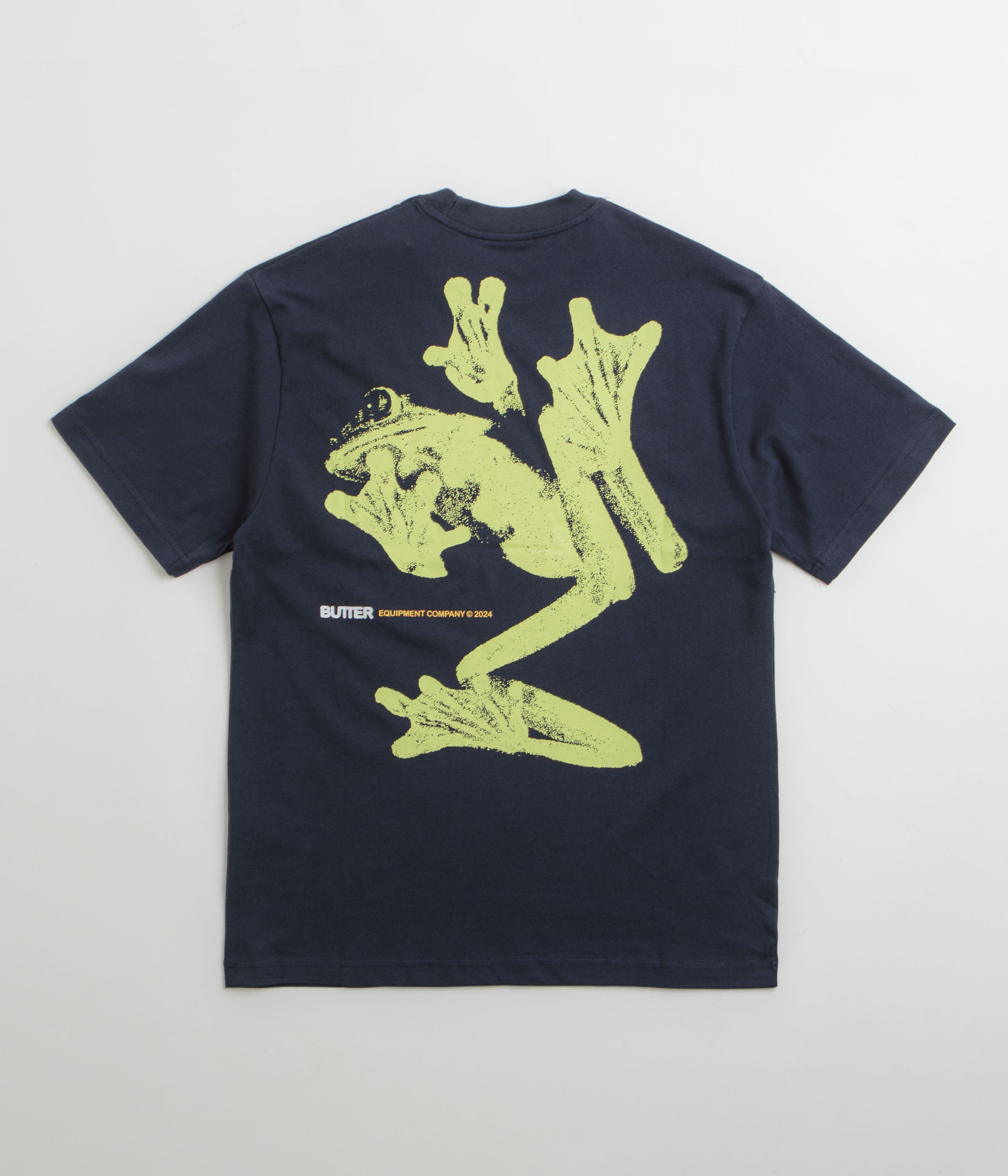 Butter Goods Amphibian Graphic T-Shirt for Men - Navy Blue Cotton Tee - Casual Streetwear for Outdoor Activities and Daily Wear