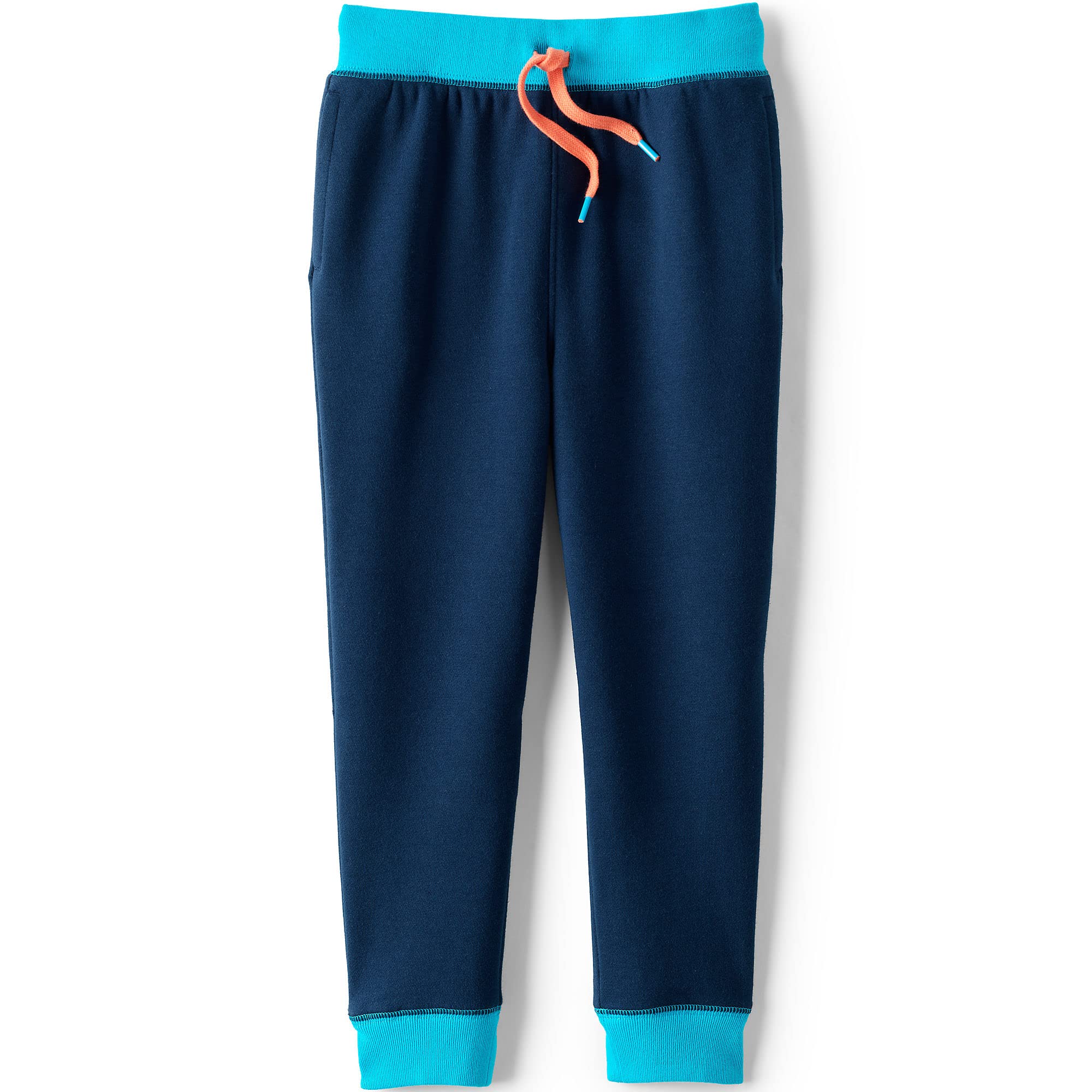 Lands' End Kids' French Terry Joggers with Iron Knee Pattern - Comfortable & Durable Play Pants for Boys & Girls - Perfect for Playtime, School & Outdoor Activities
