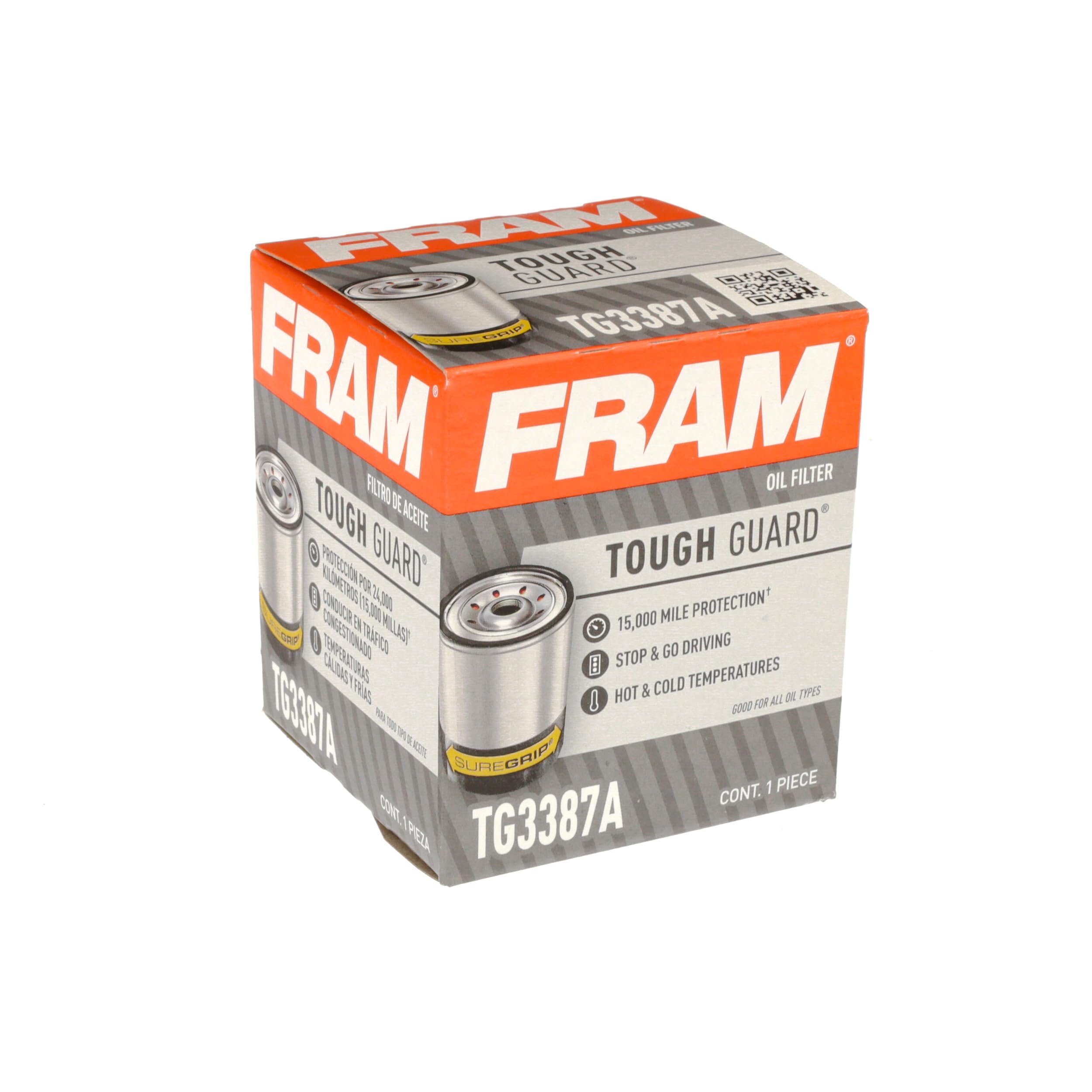 FRAM Tough Guard TG3980 Spin-On Oil Filter - 15,000 Mile Change Interval - Premium Engine Protection for Cars, Trucks & SUVs - Ideal for Highway Driving & Heavy-Duty Use