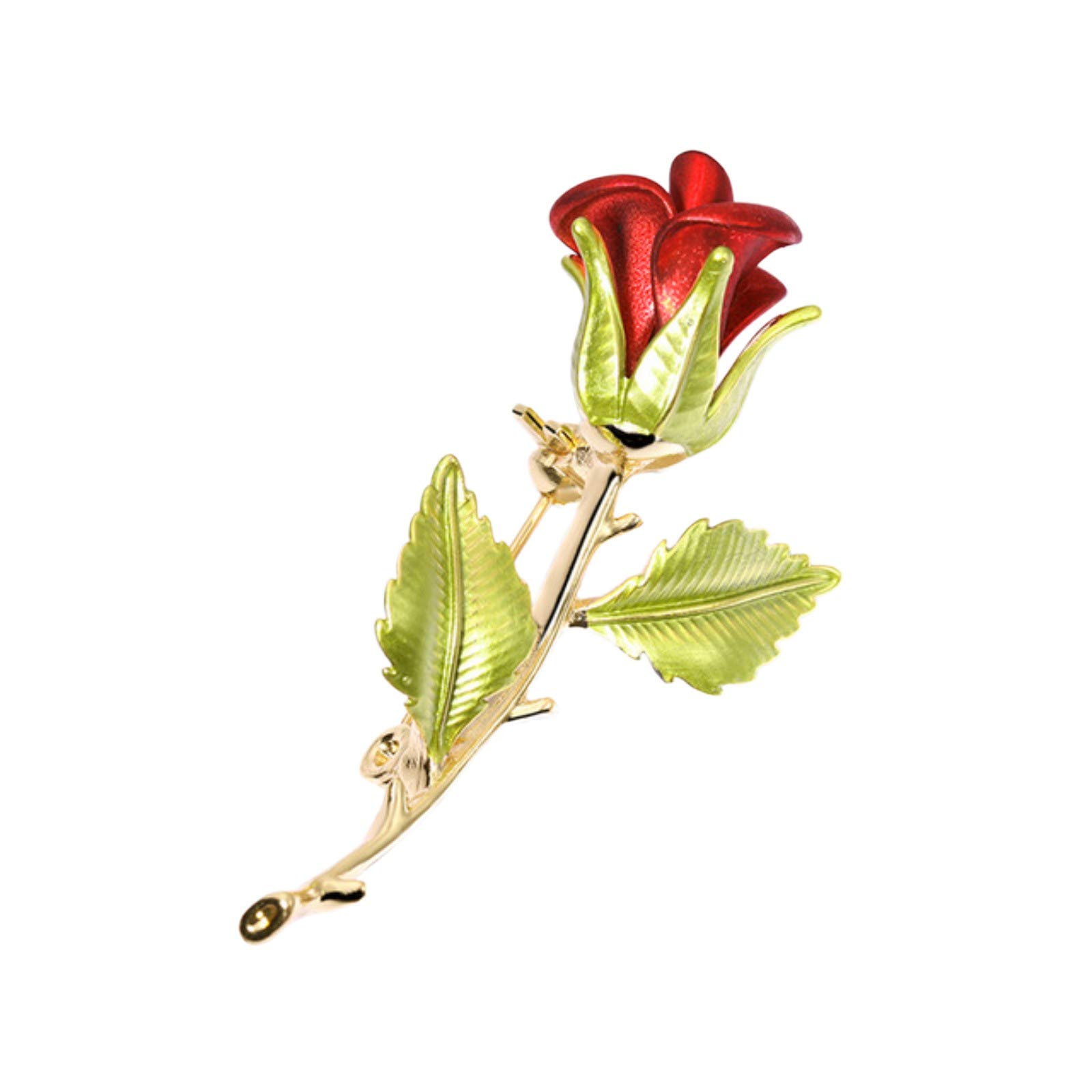 Handmade Gold Rose Enamel Brooch for Women - Vintage Floral Pin with 100% Hand-Applied Enamel - Perfect for DIY Home Decor, Weddings & Gift Giving