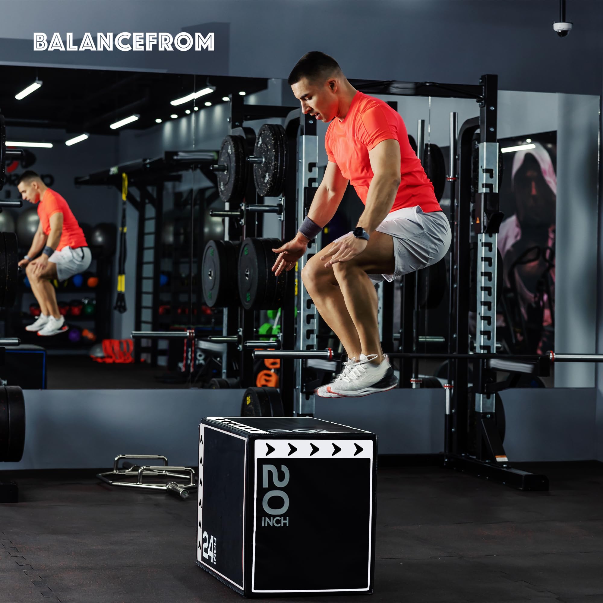 BalanceFrom Plyo Jumping Box for Home Gym - Adjustable Height Exercise Platform for Plyometrics, CrossFit & Cardio Workouts - Perfect for HIIT Training, Box Jumps & Fitness Routines